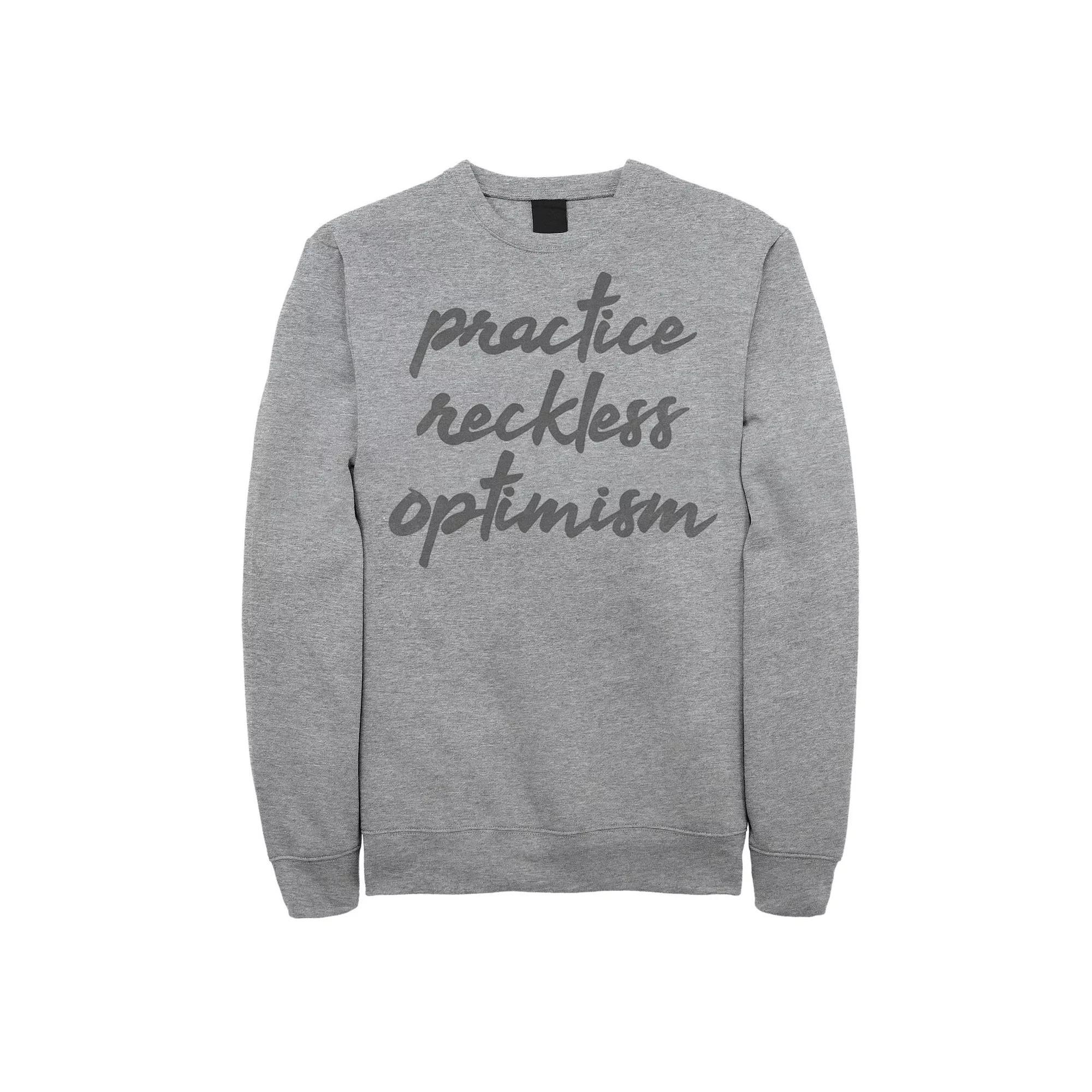 Men's Fifth Sun Reckless Optimism Script Sweatshirt, Size: Large, Athletic Grey Product Image