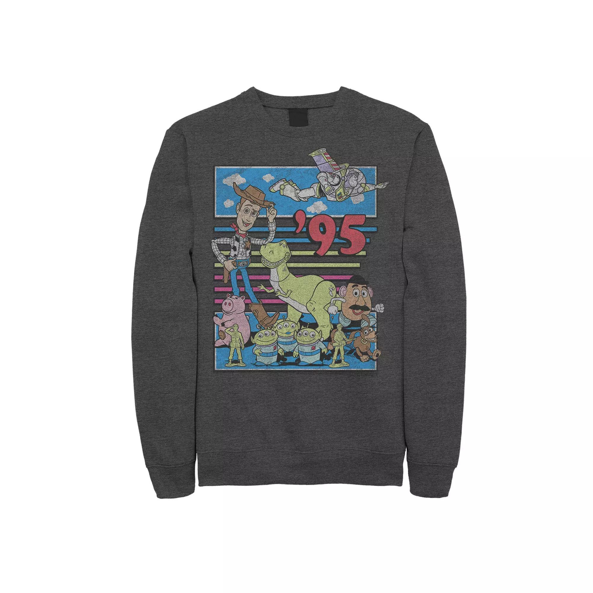 Disney / Pixar's Toy Story Men's 95 Retro Distressed Colorful Sweatshirt, Size: XXL, Black Product Image