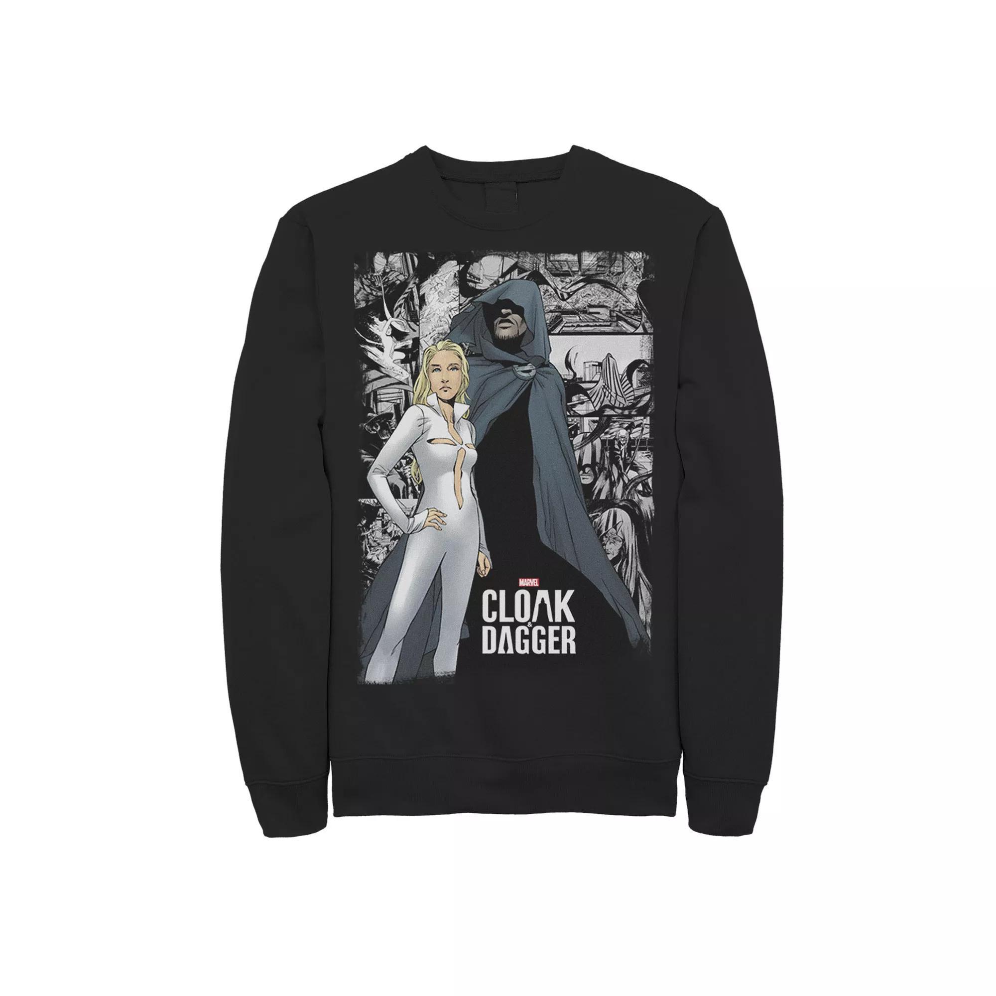 Men's Marvel Cloak & Dagger Comic Panel Sweatshirt, Size: Small, Black Product Image