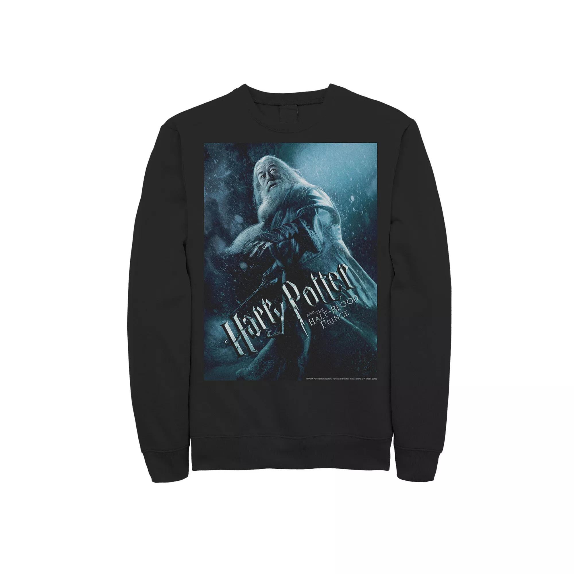 Men's Harry Potter Half-Blood Prince Dumbledore Poster Fleece Graphic Pullover, Size: Large, Black Product Image