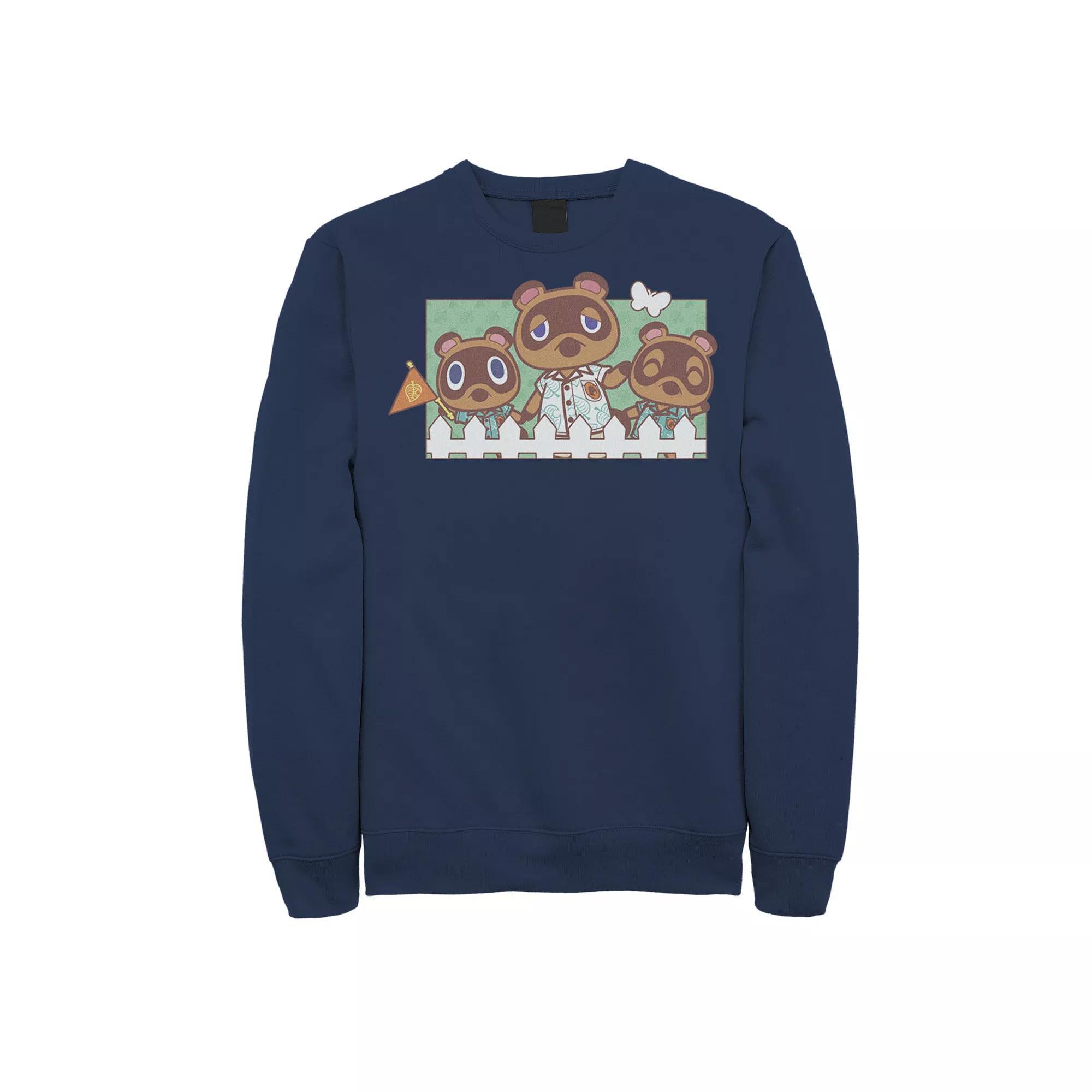 Men's Animal Crossing New Horizons Nook Family Portrait Sweatshirt, Size: Large, Red Product Image