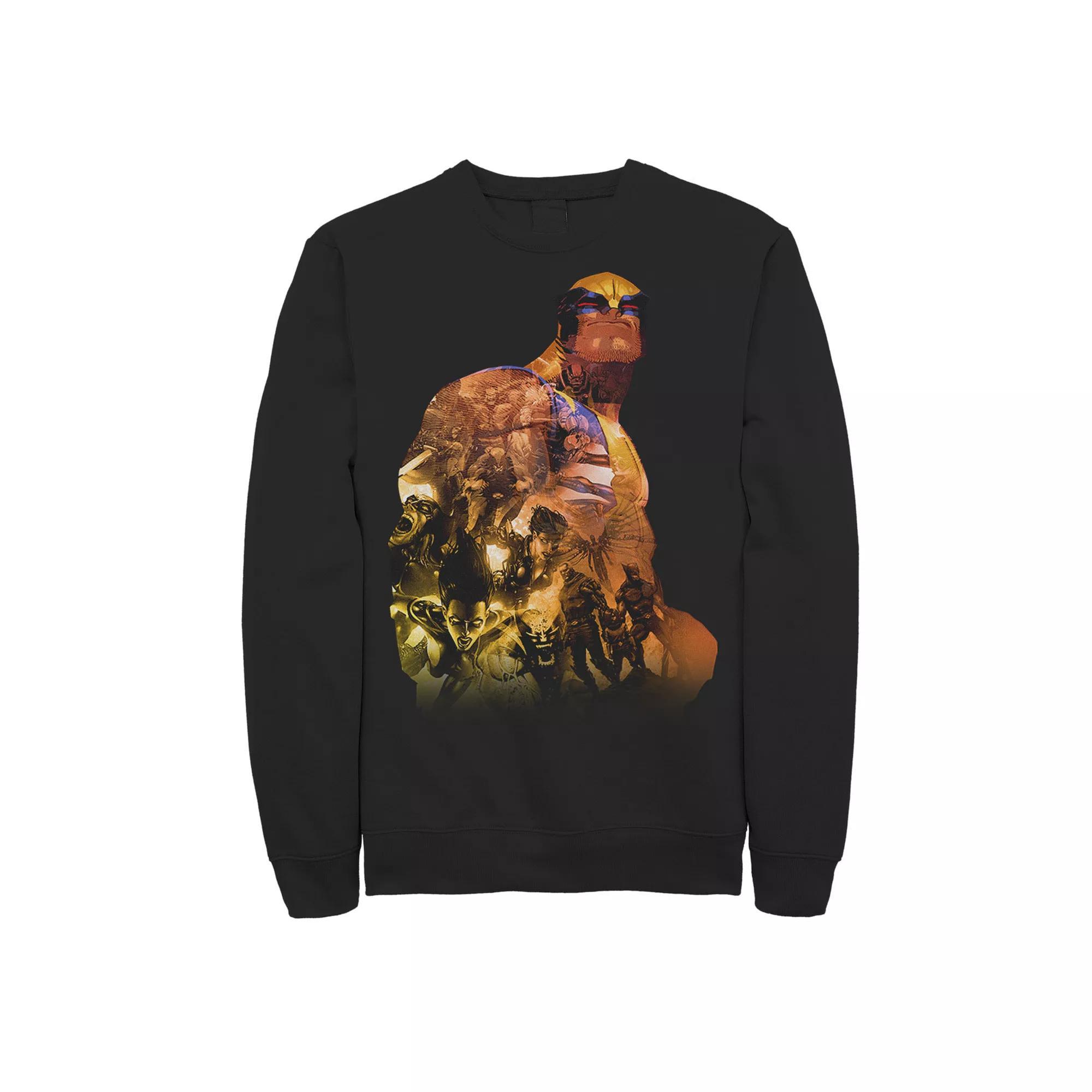 Men's Marvel X-Men Wolverine Group Shot Fill Graphic Fleece Pullover, Size: XL, Black Product Image