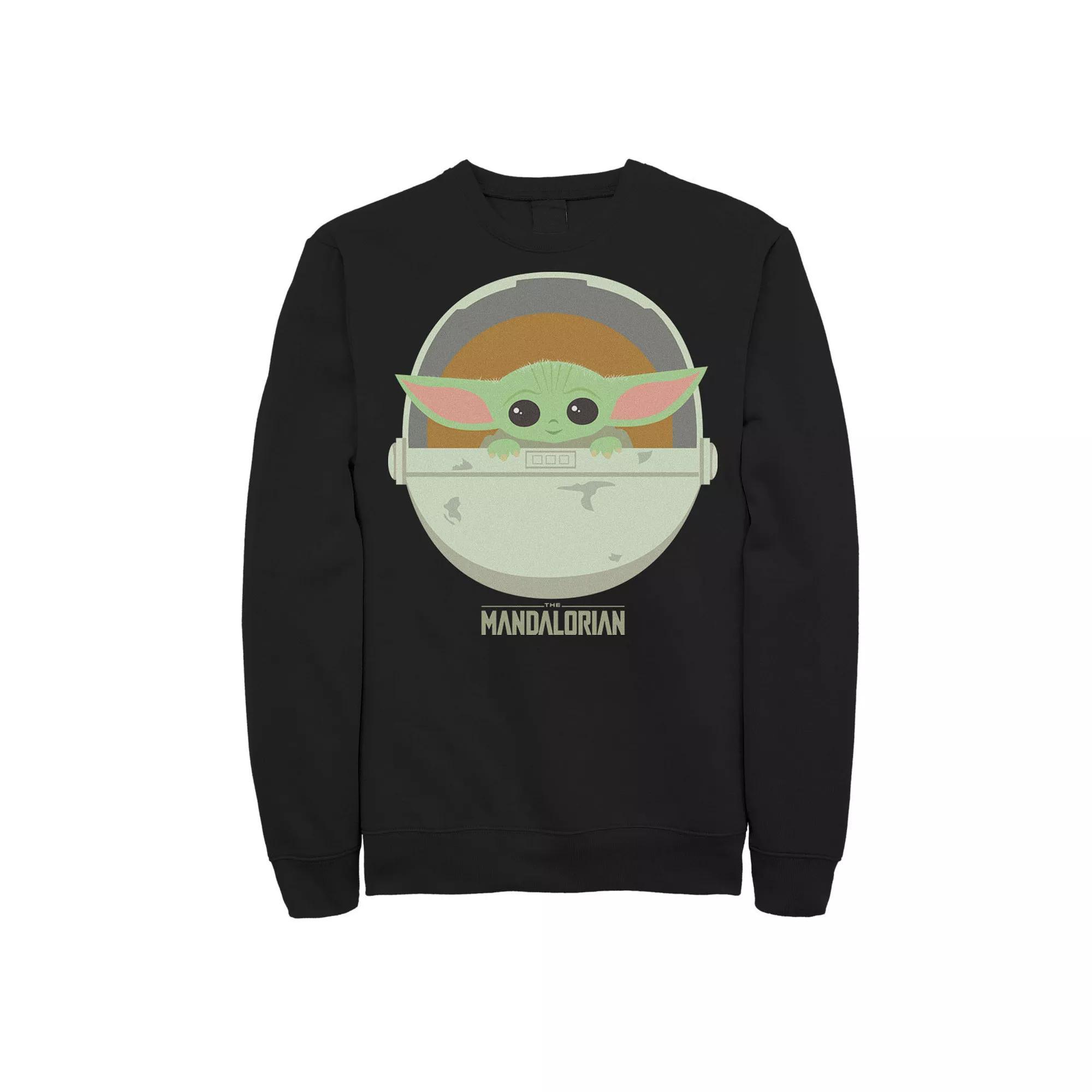Men's Star Wars The Mandalorian The Child Bassinet Portrait Sweatshirt, Size: XXL, Grey Heather Product Image