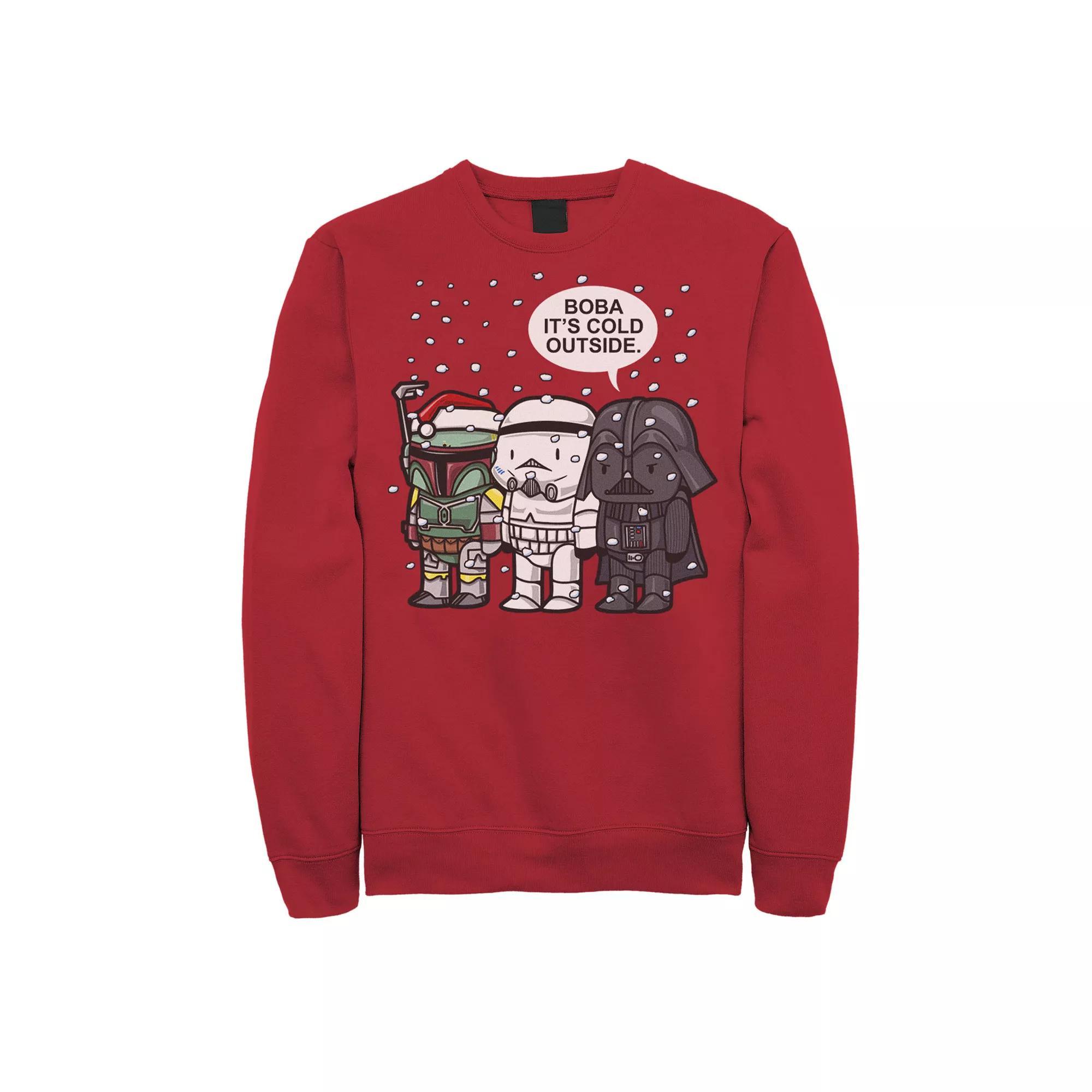 Men's Star Wars Christmas Boba It's Cold Outside Sweatshirt, Size: Large, Red Product Image