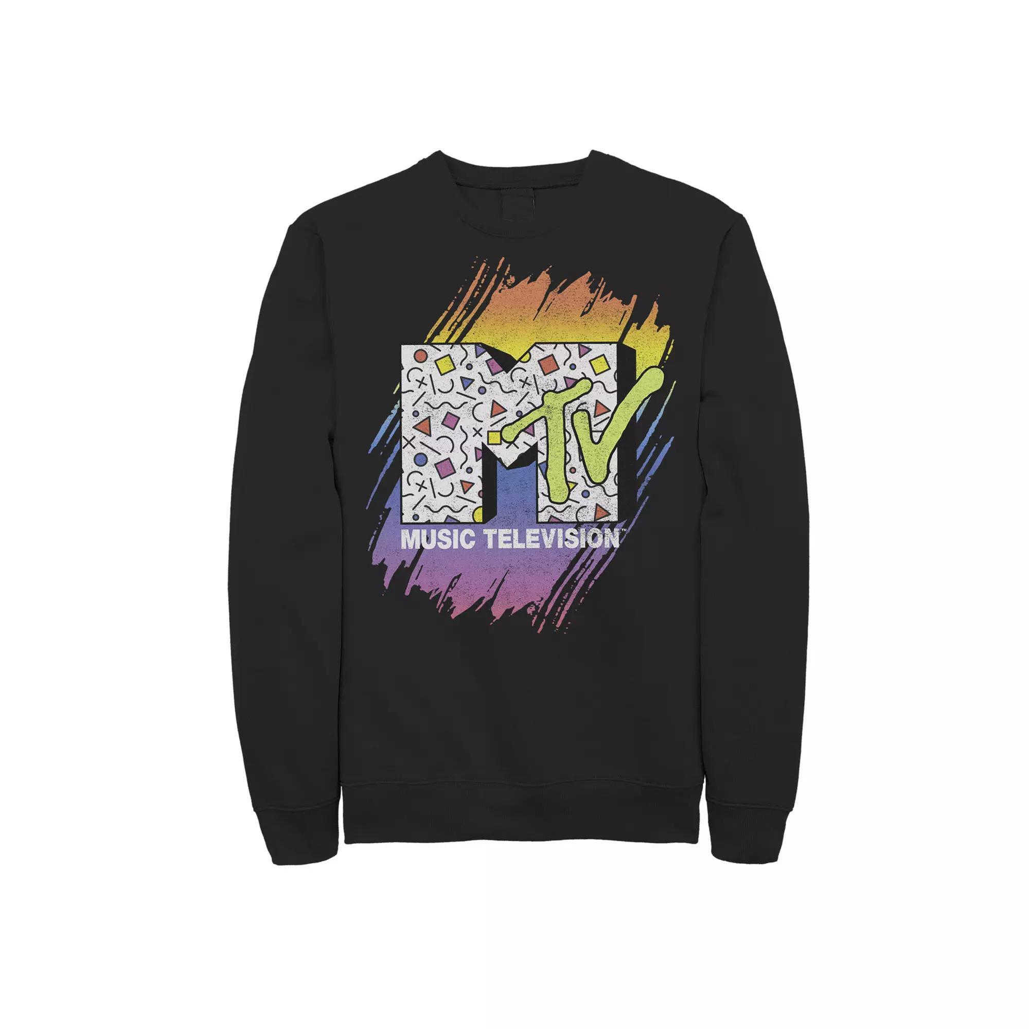 Mens MTV Music Television Gradient Paint Swipe Logo Sweatshirt Product Image