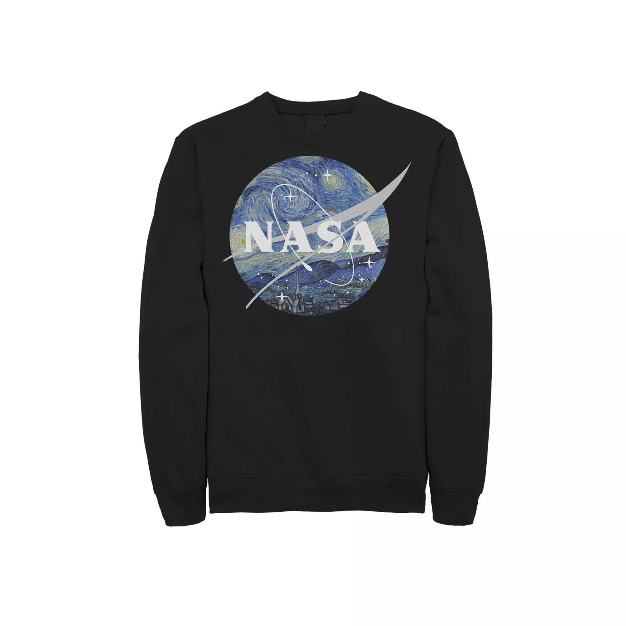Men's NASA Starry Night Classic Chevron Logo Sweatshirt, Size: Large, Black Product Image