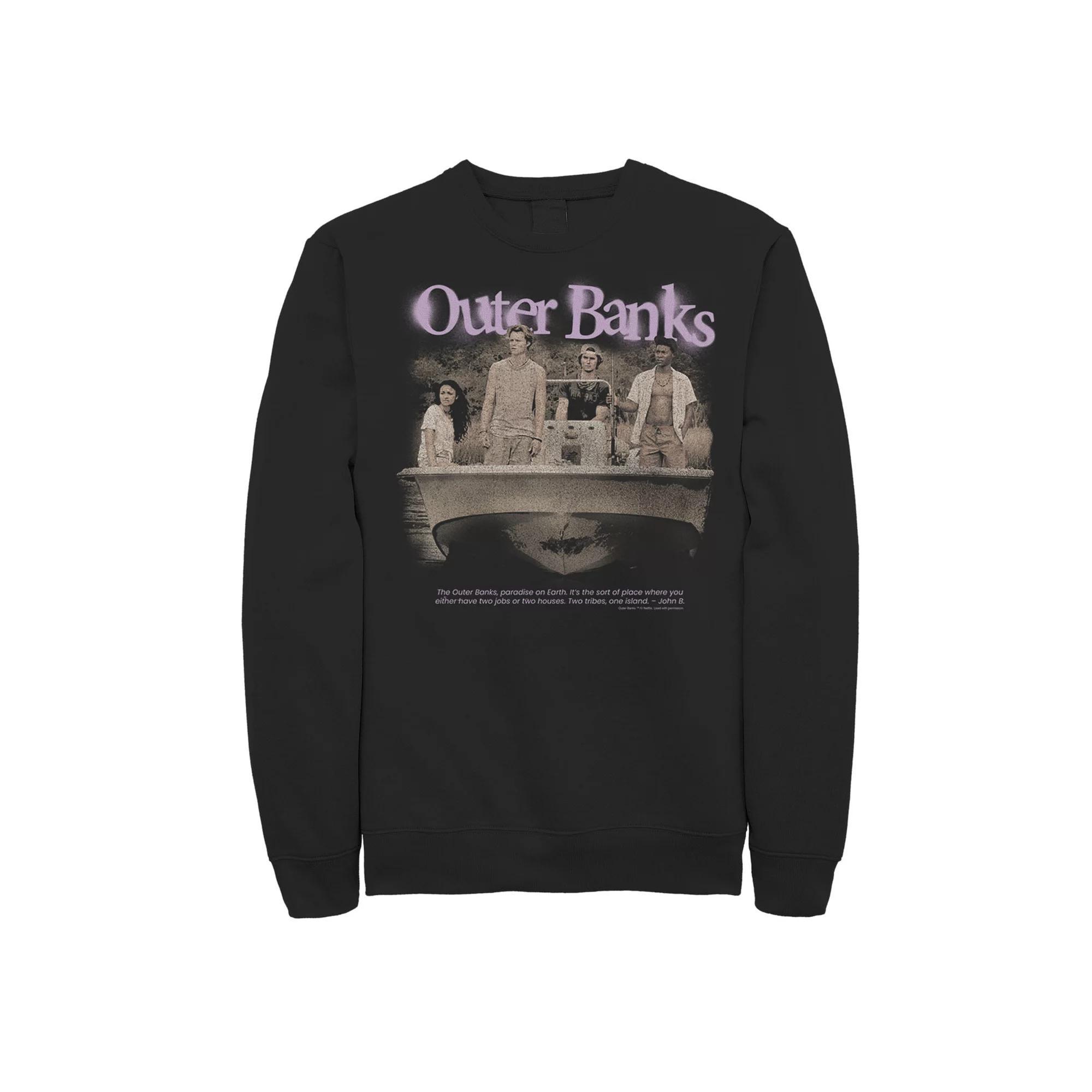Men's Outer Banks Group Shot Spray Paint Logo Sweatshirt, Size: Small, Black Product Image