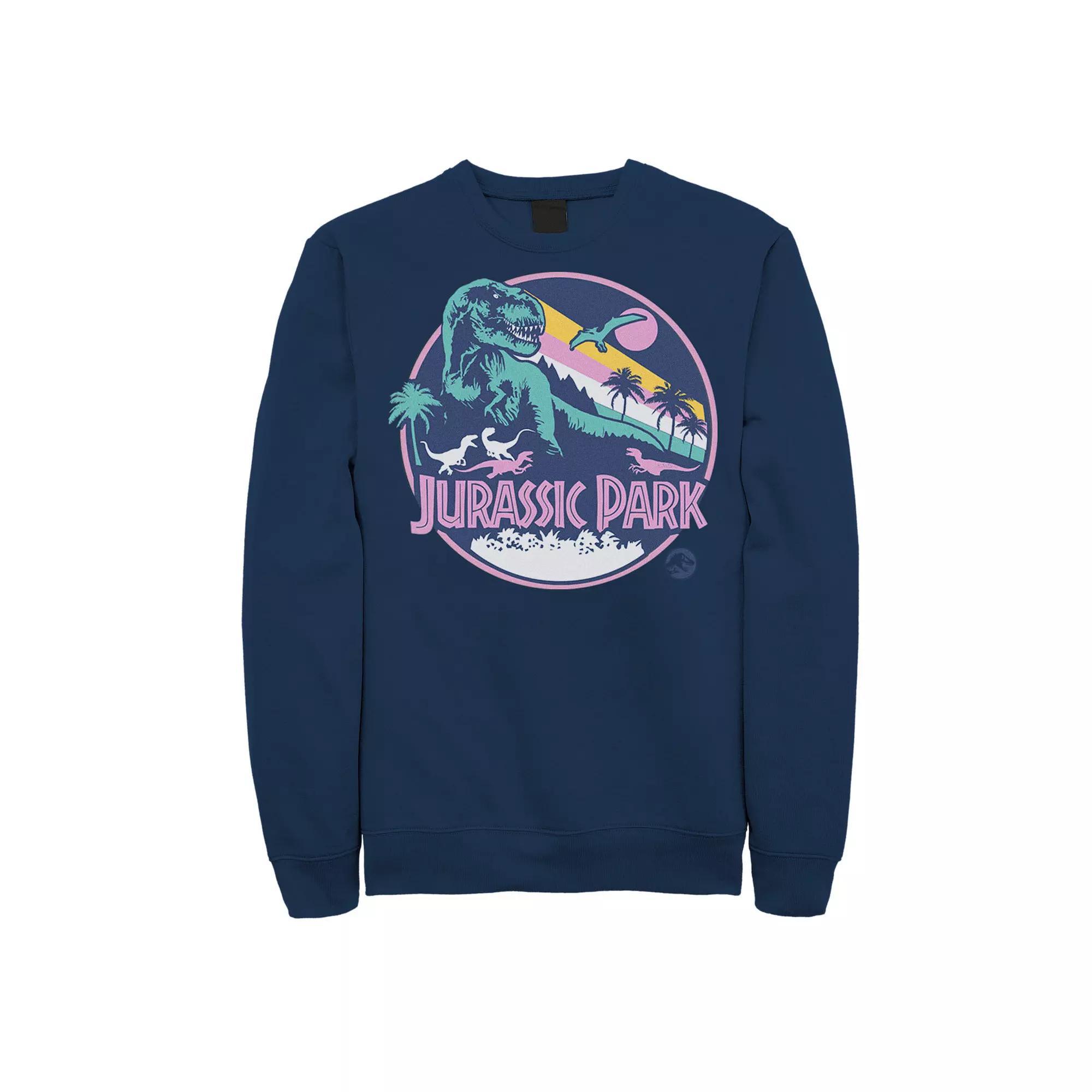 Men's Jurassic Park Retro Rex Scene Sweatshirt, Size: Medium, Athletic Grey Product Image