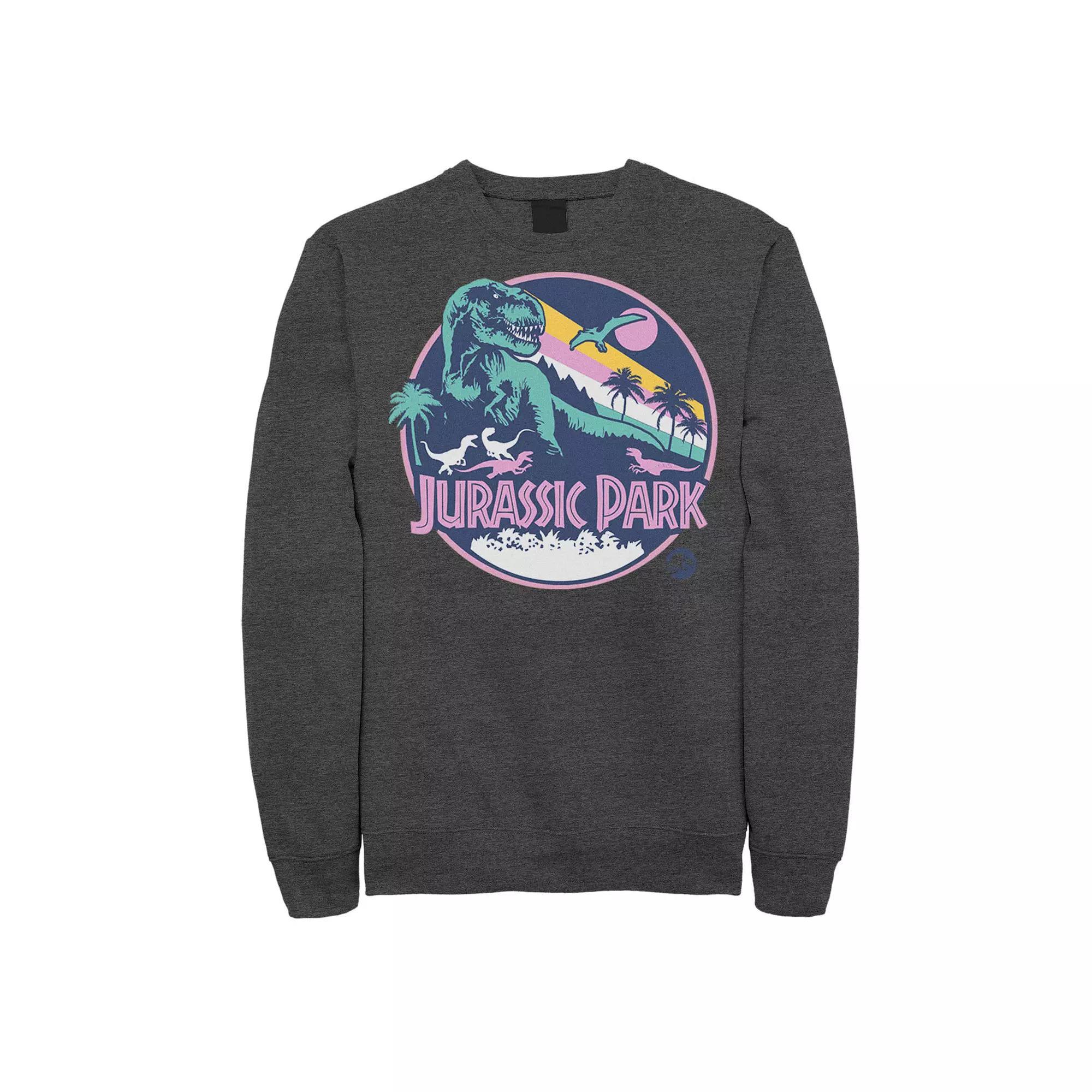 Men's Jurassic Park Retro Rex Scene Sweatshirt, Size: Medium, Athletic Grey Product Image