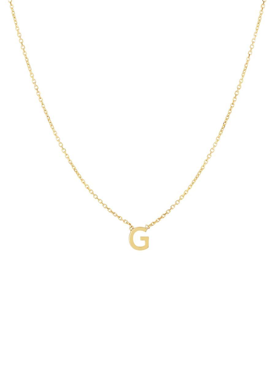 Womens 14K Yellow Gold Initial Pendant Necklace Product Image