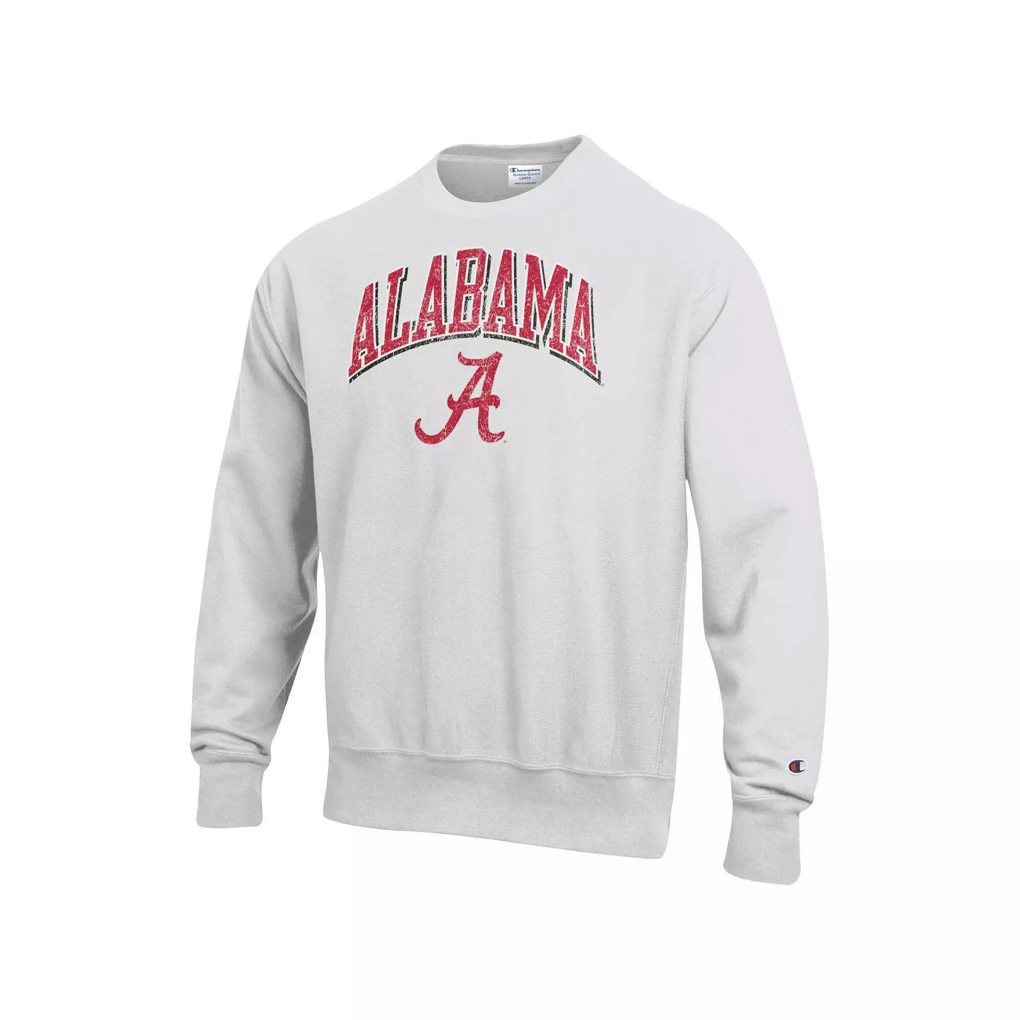 Mens Champion Gray Alabama Crimson Tide Arch Over Logo Reverse Weave Pullover Sweatshirt Product Image