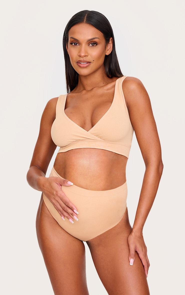 Maternity Nude Wrap Over Nursing Bra Product Image