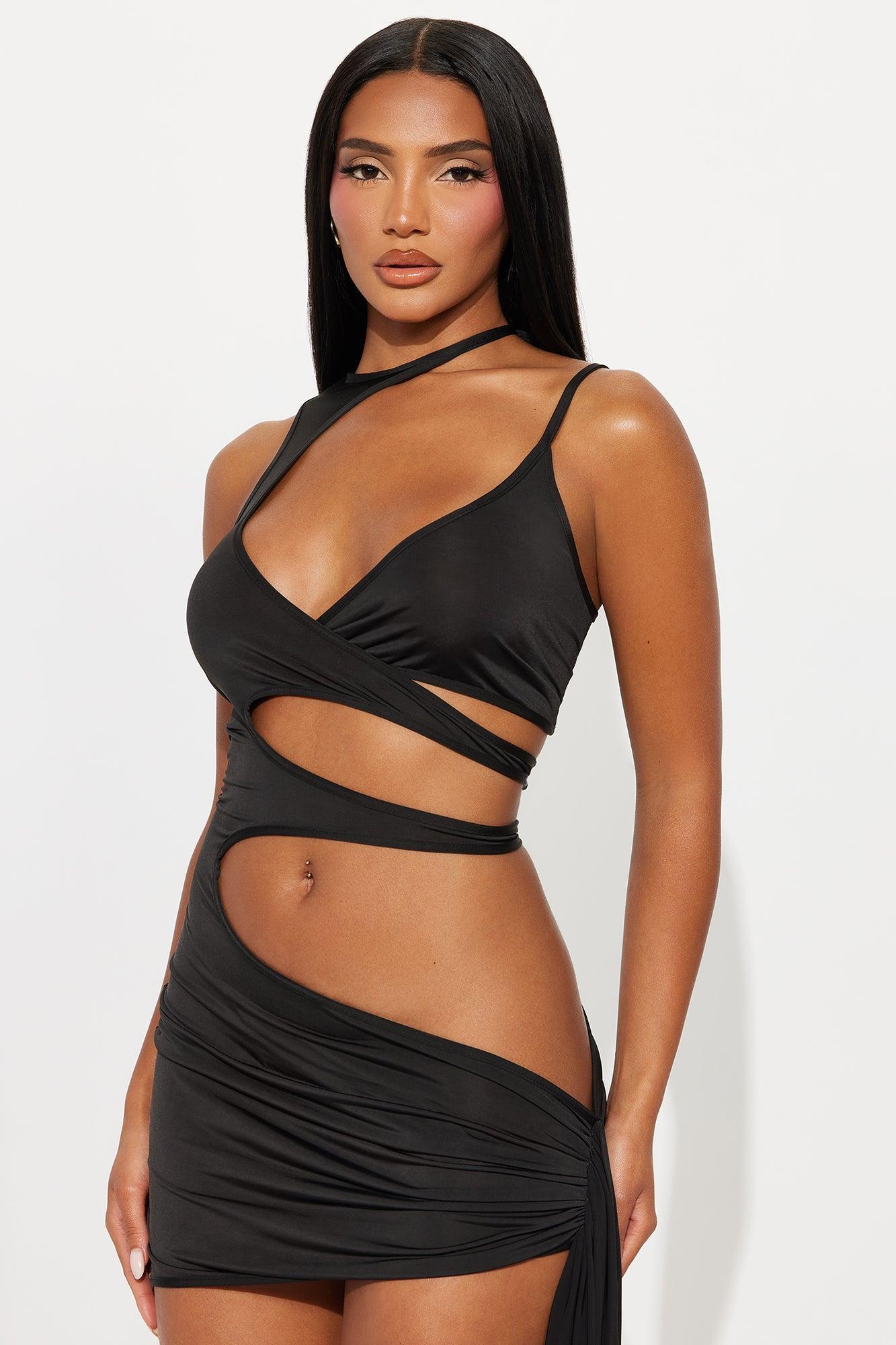 Late Night Energy Micro Mini Dress - Black Product Image