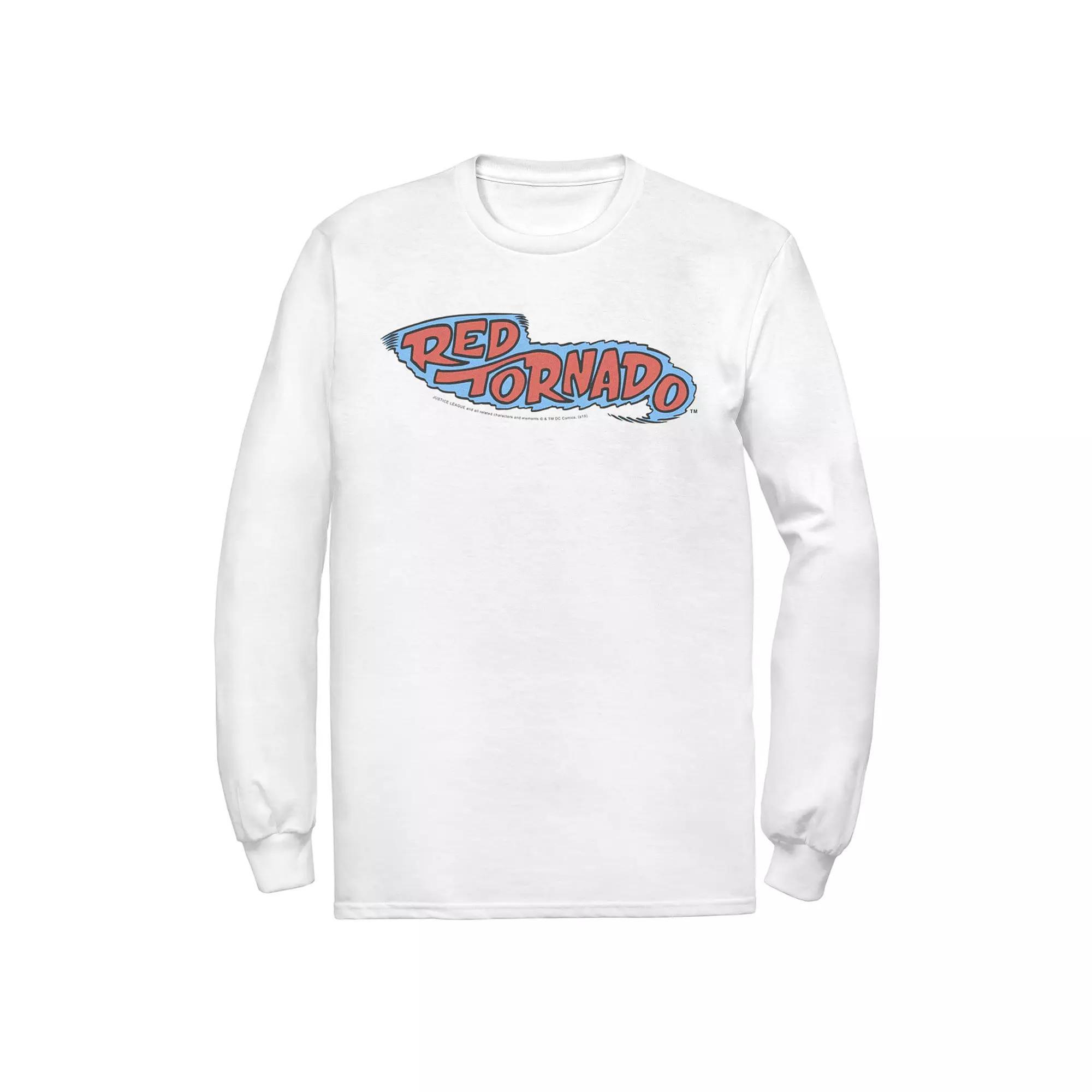 Men's DC Comics Red Tornado Text Logo Poster Tee, Size: Medium, Athletic Grey Product Image