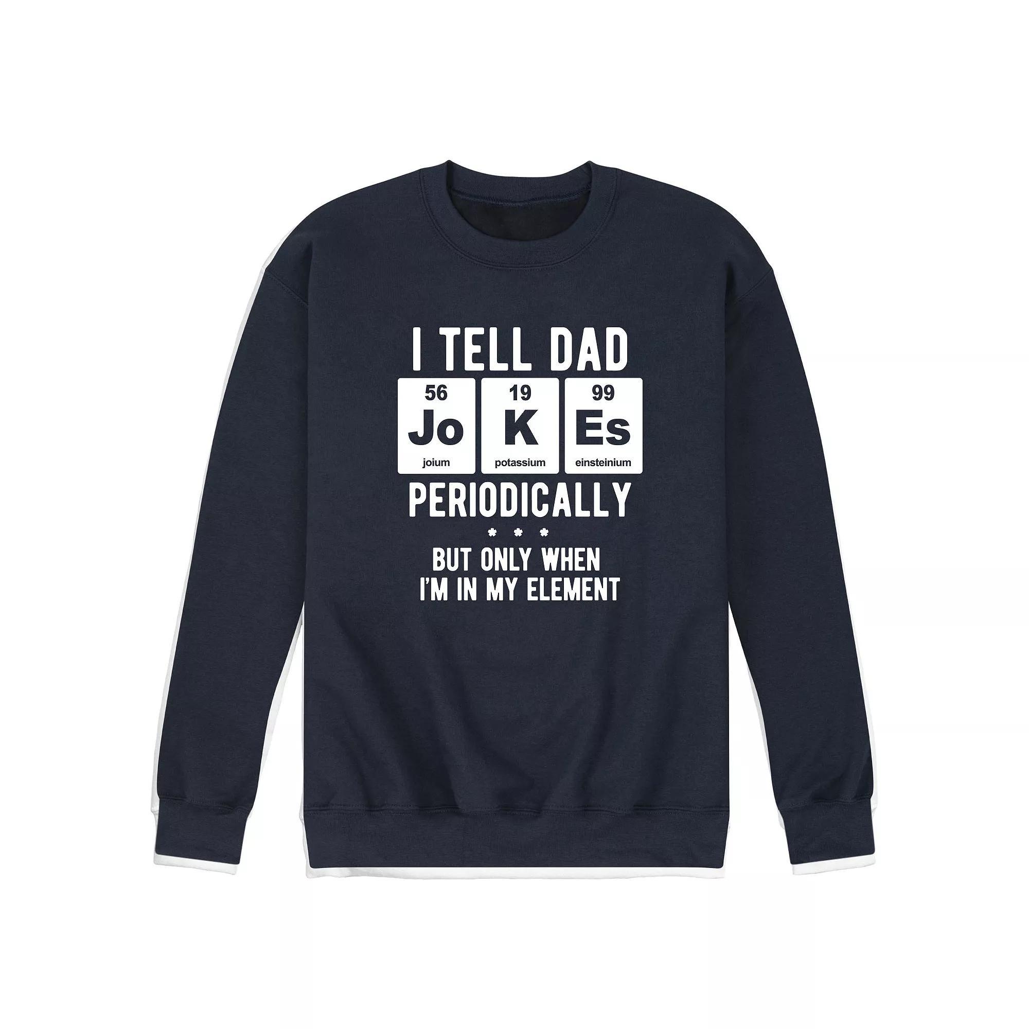 Mens Dad Jokes Periodically Graphic Fleece Sweatshirt Blue Product Image