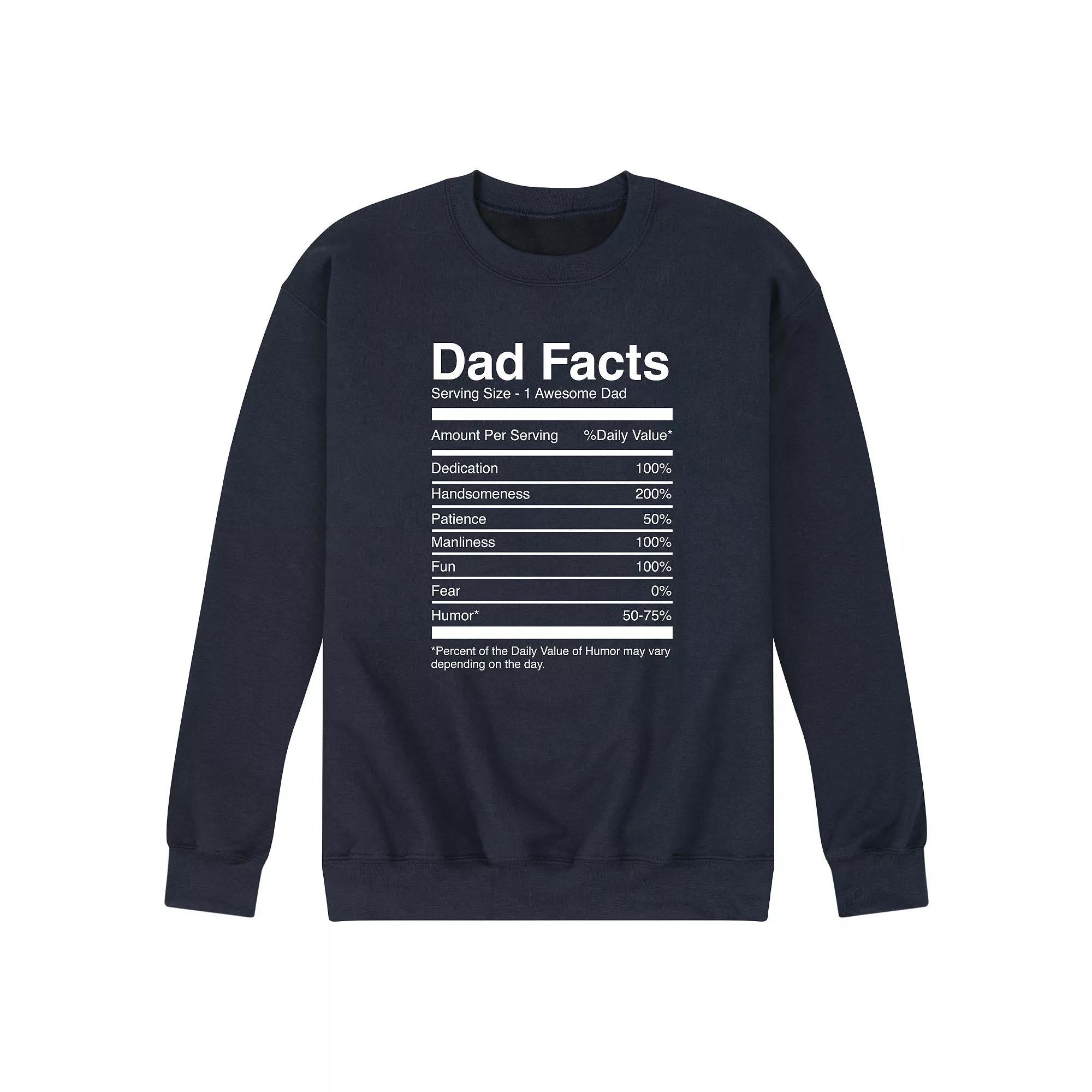 Mens Dad Facts Graphic Fleece Sweatshirt Blue Product Image