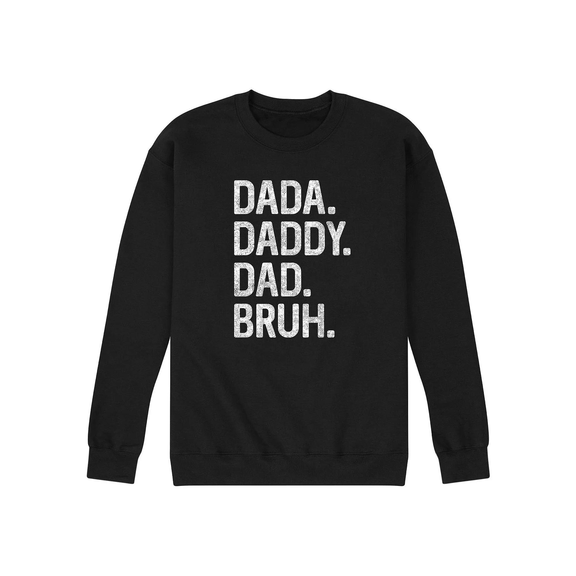 Mens Dada Daddy Dad Bruh Fleece Sweatshirt Blue Product Image