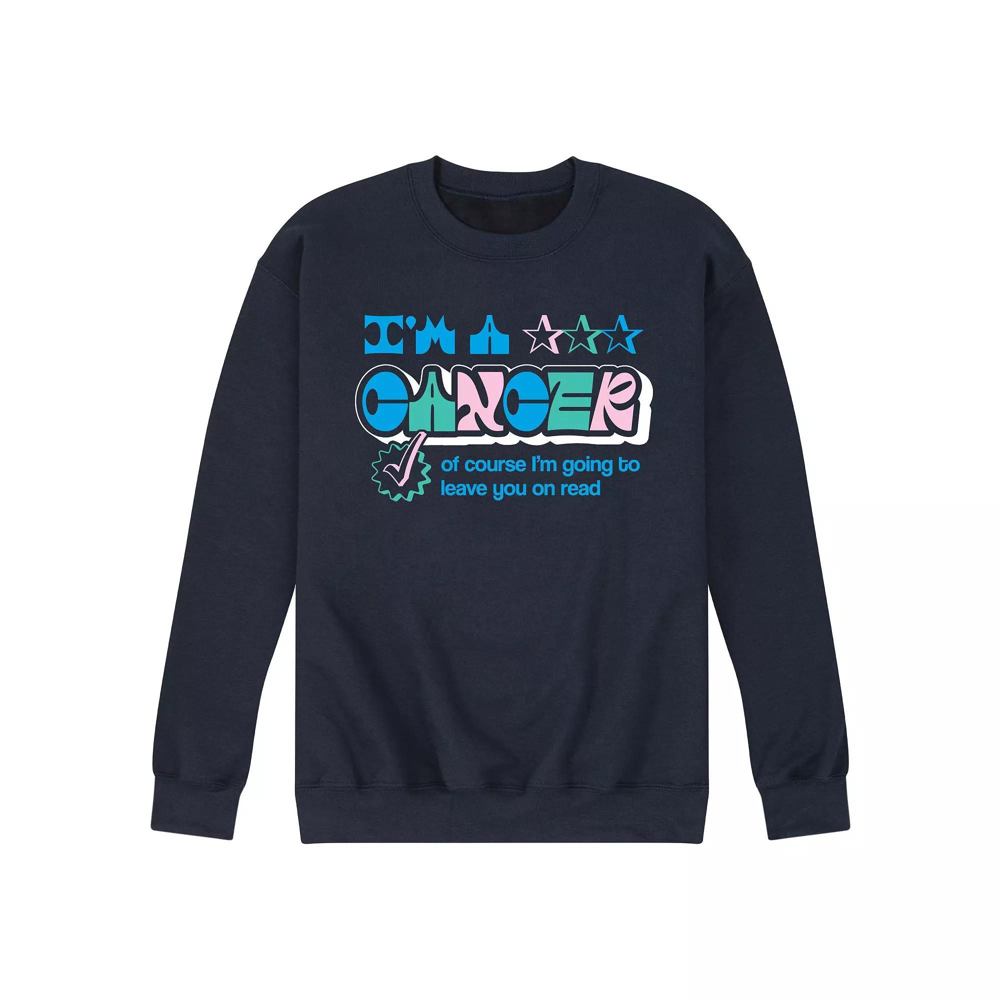 Men's Cancer Leave You On Read Fleece Sweatshirt, Size: XL, Black Product Image