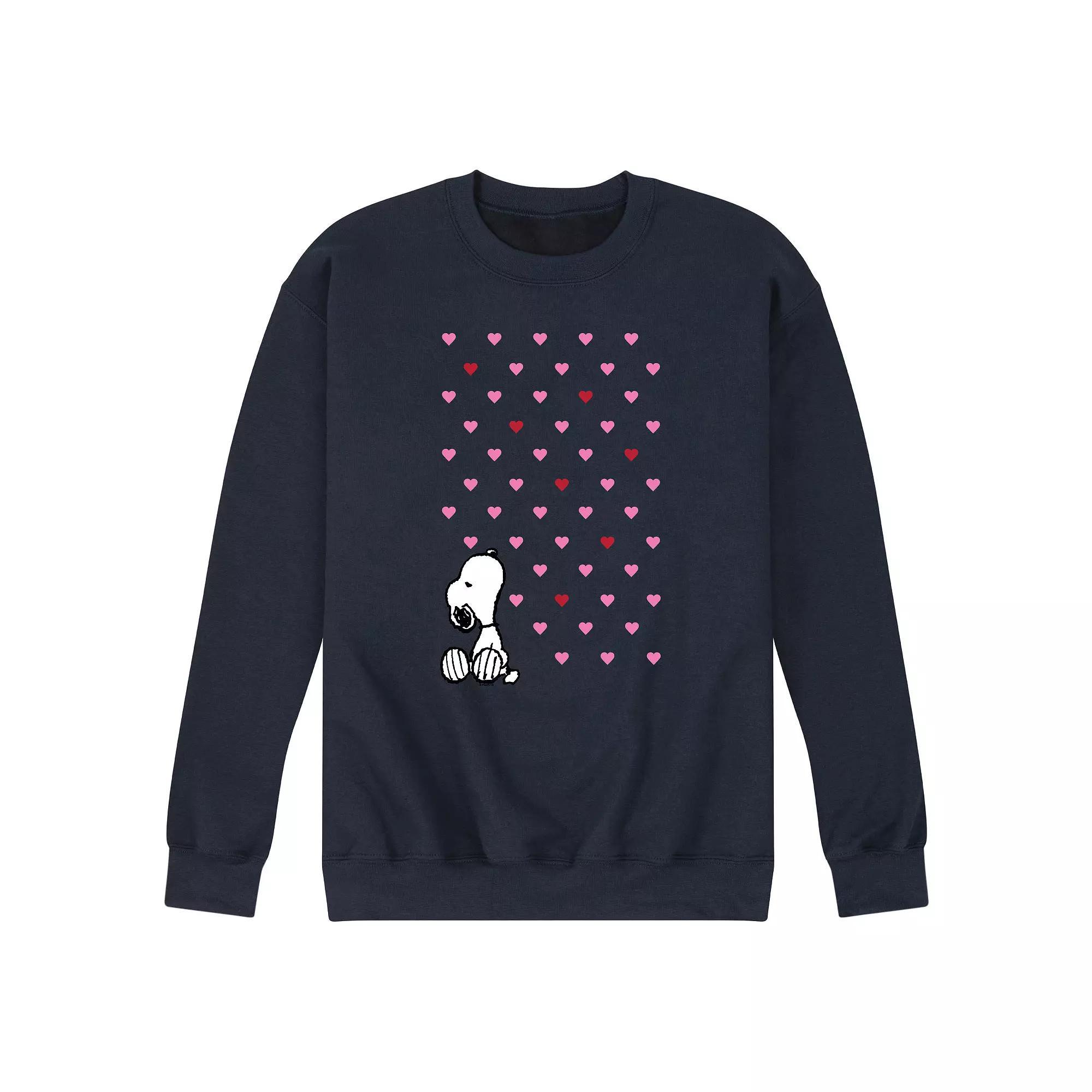 Mens Peanuts Snoopy Hearts Graphic Sweatshirt Blue Product Image
