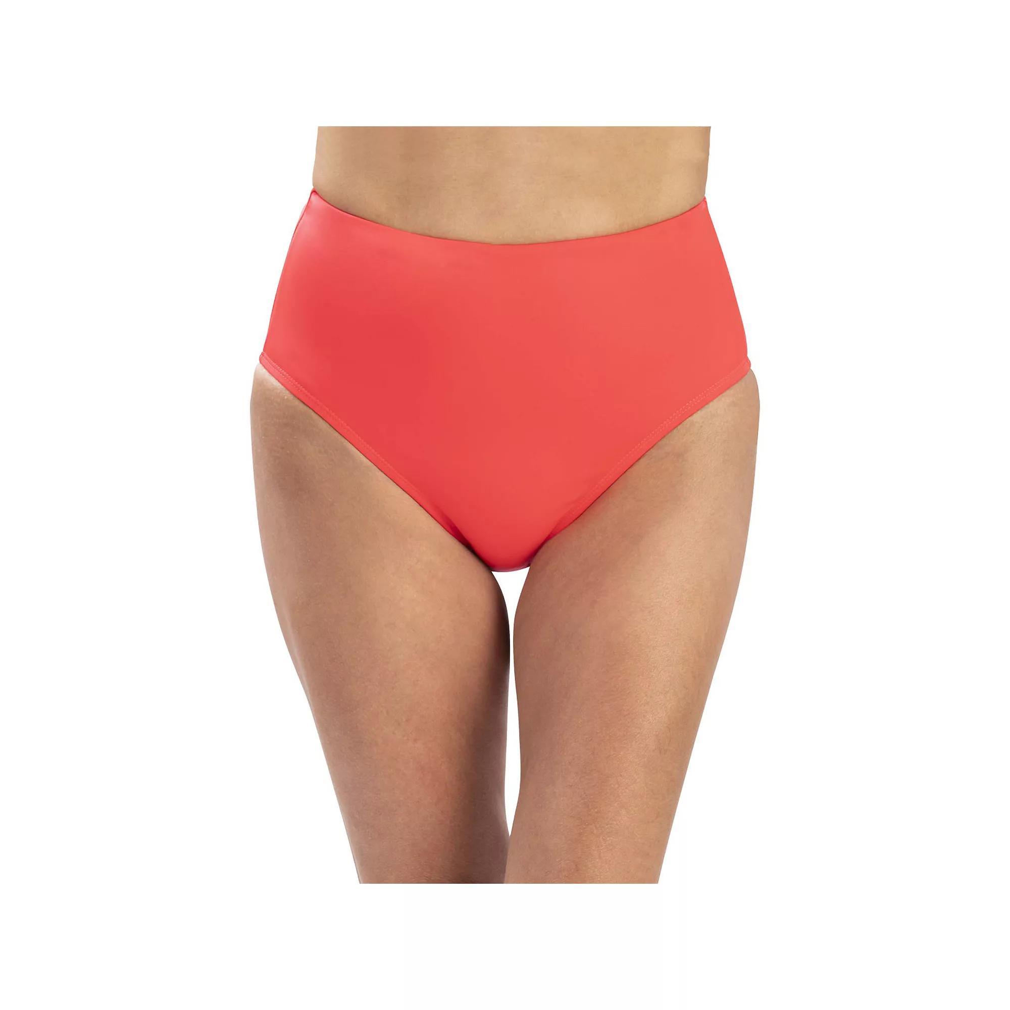 Women's Dolfin Solid High-Waisted Swim Bottoms, Size: Small, Pink Spice Product Image