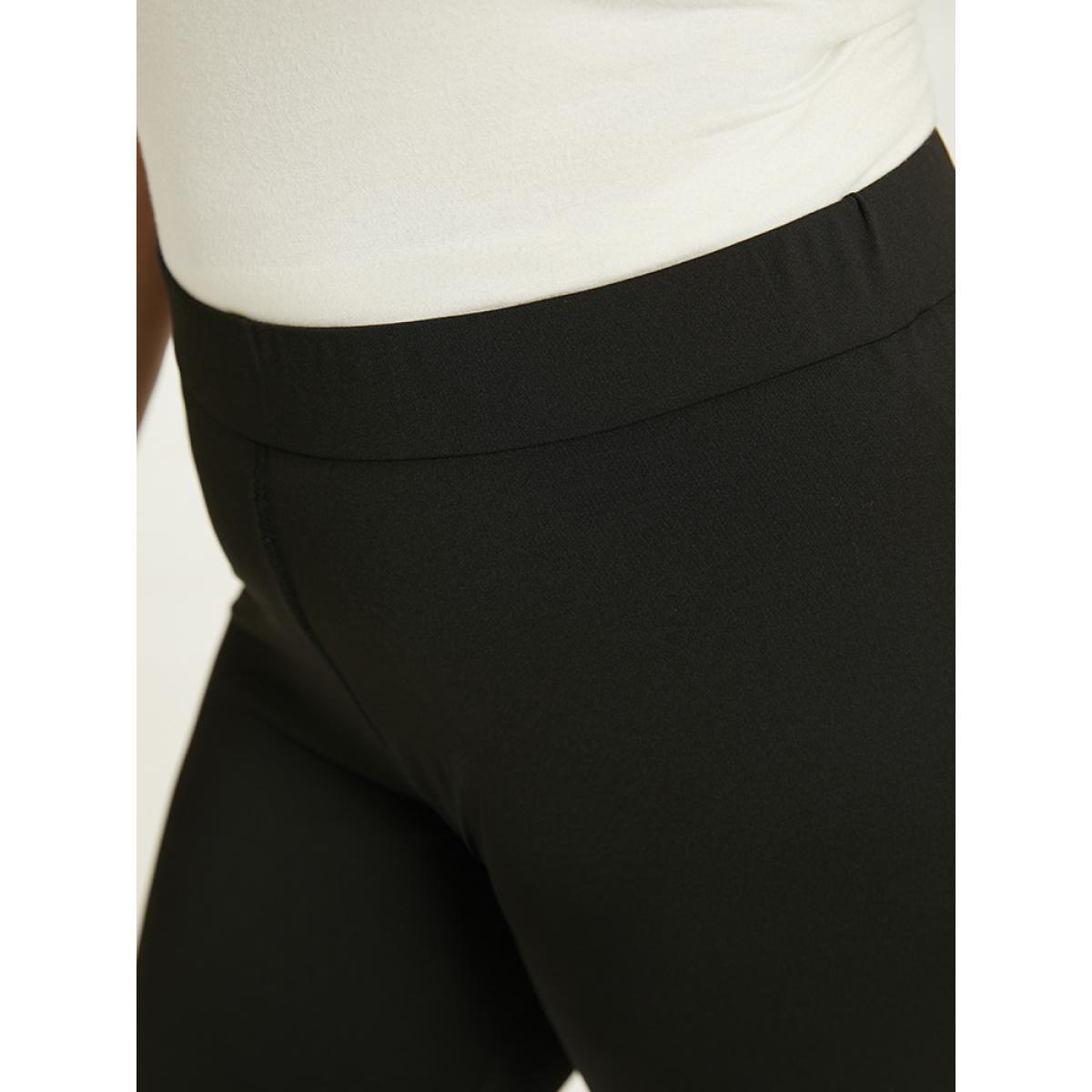 Plus Size Skinny Elastic Waist Pearl Beaded Leggings Women Black Elegant High stretch Skinny High Rise Dailywear Leggings BloomChic 10/M Product Image