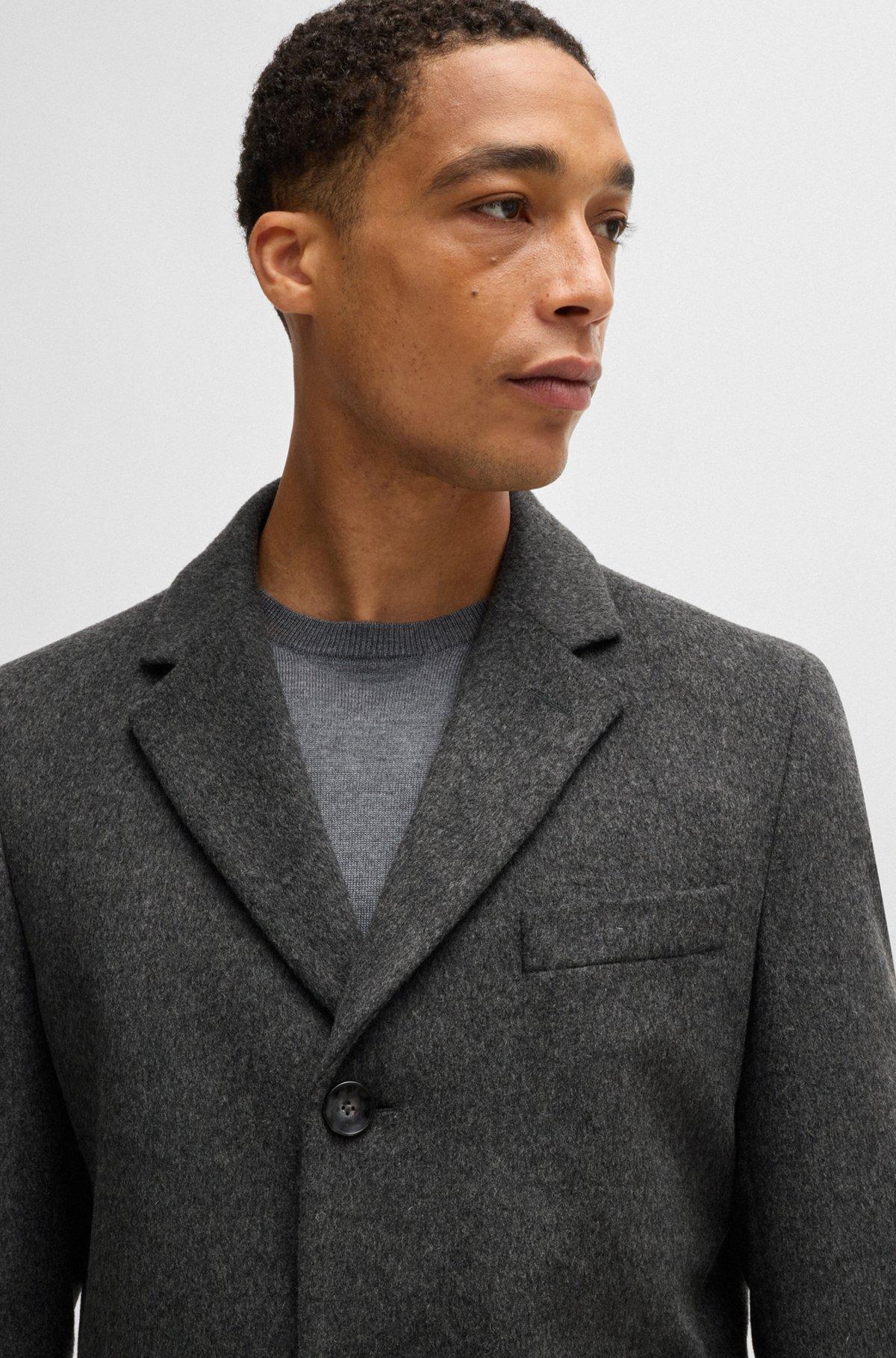 Slim-fit coat in wool and cashmere Product Image