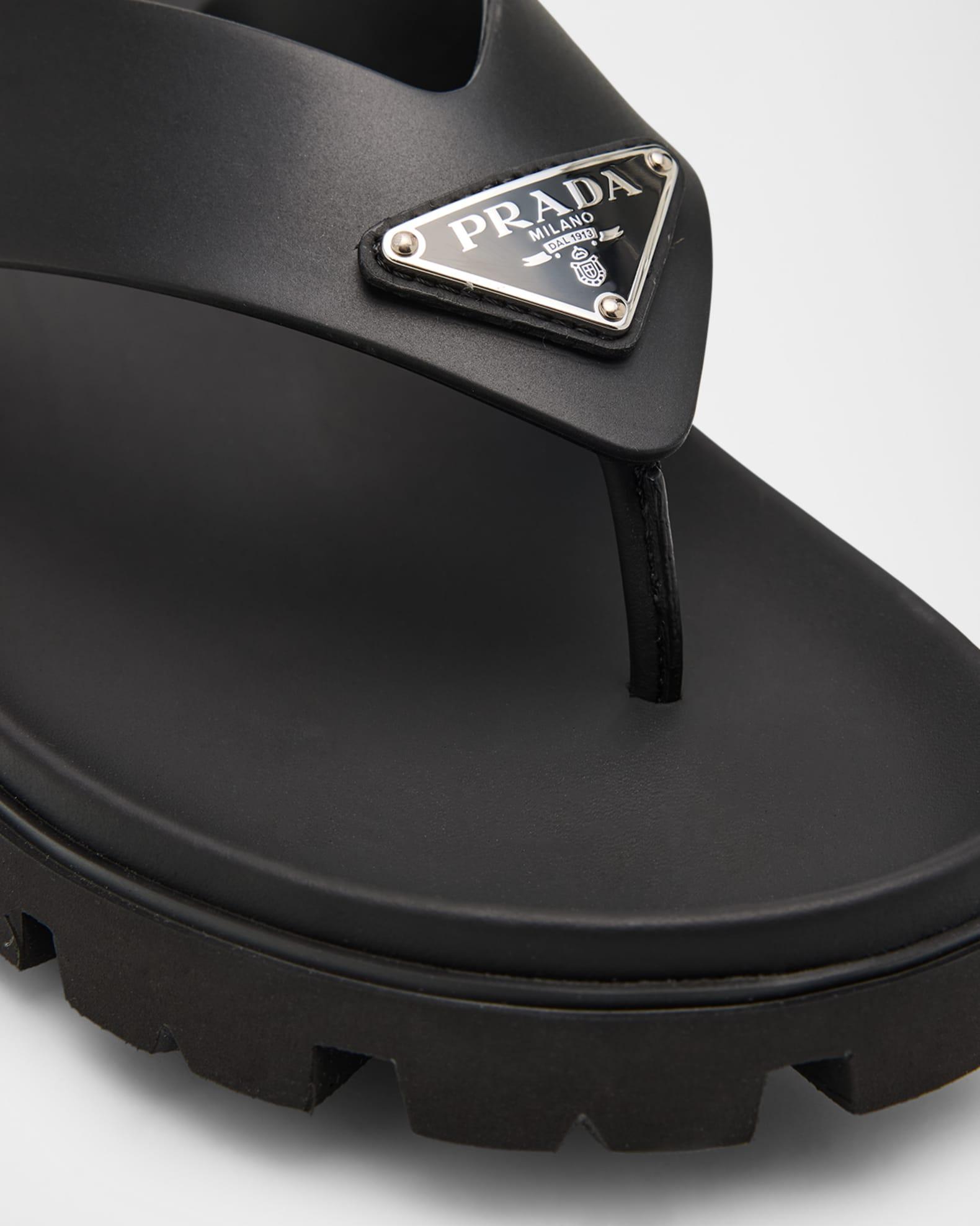 Men's Triangle Logo Thong Sandals  Product Image