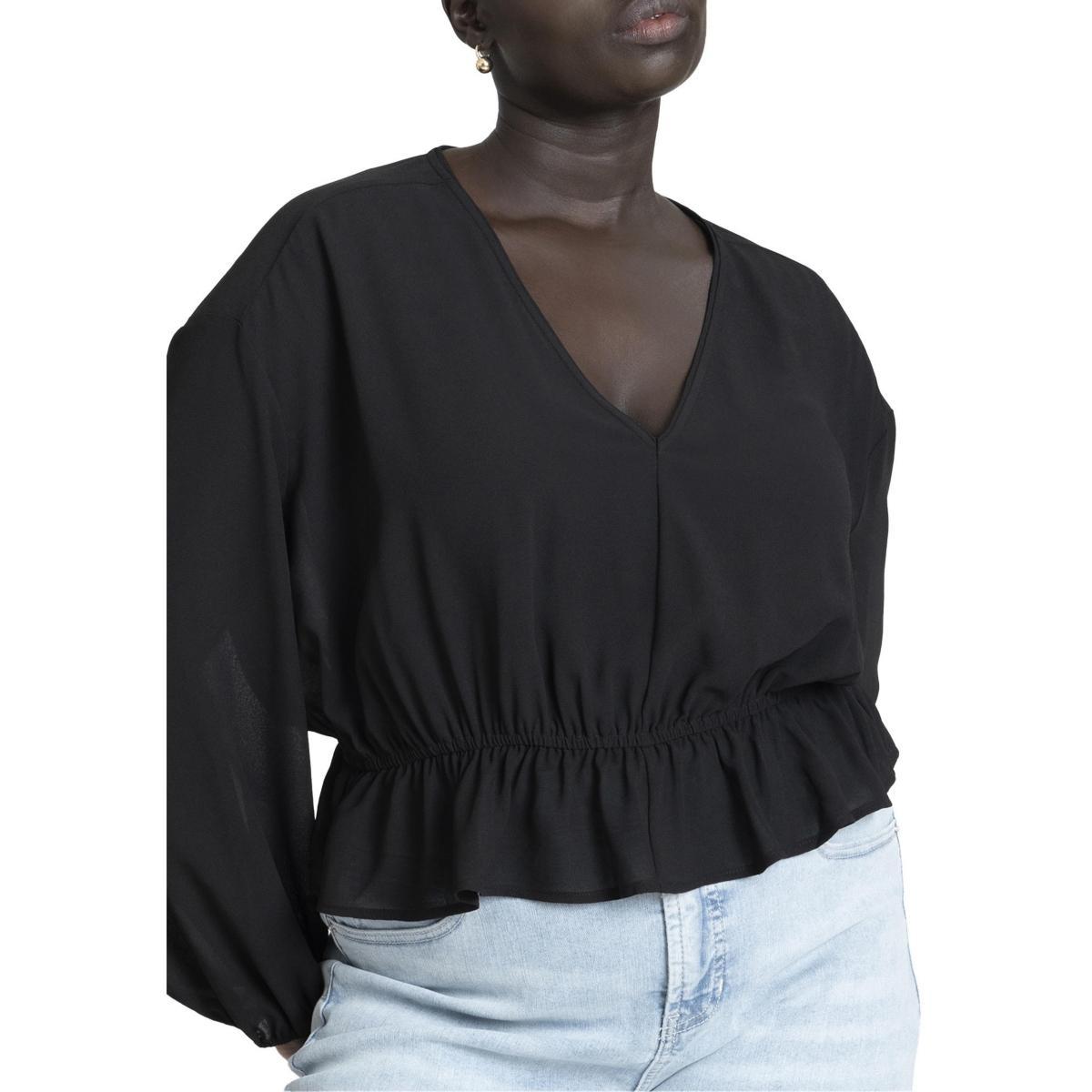 Eloquii Womens Relaxed Peasant Blouse Product Image