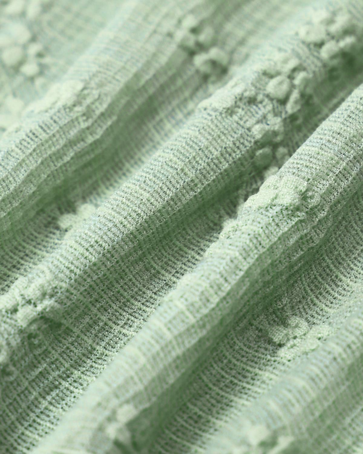 Green Knitted Cutout Tie-Front Tankini Swimsuit Product Image