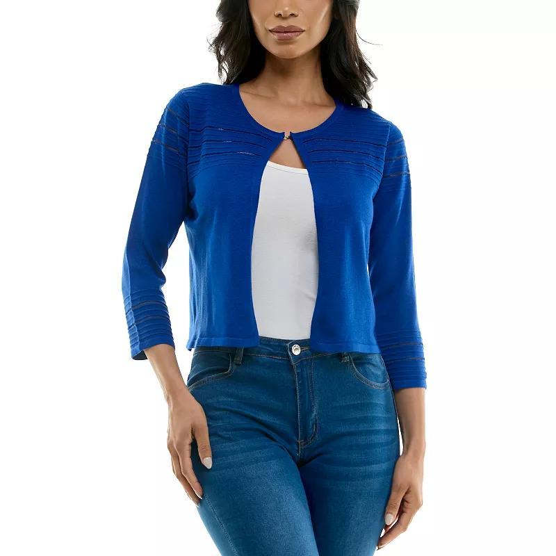 Women's Nina Leonard Knit Bolero Cardigan, Size: Small, Purple Product Image