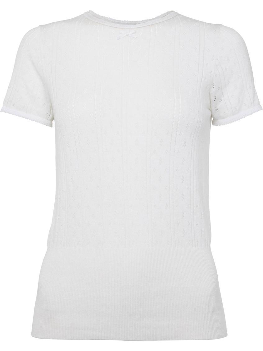 JW ANDERSON Cotton Pointelle-knit T-shirt In White Product Image