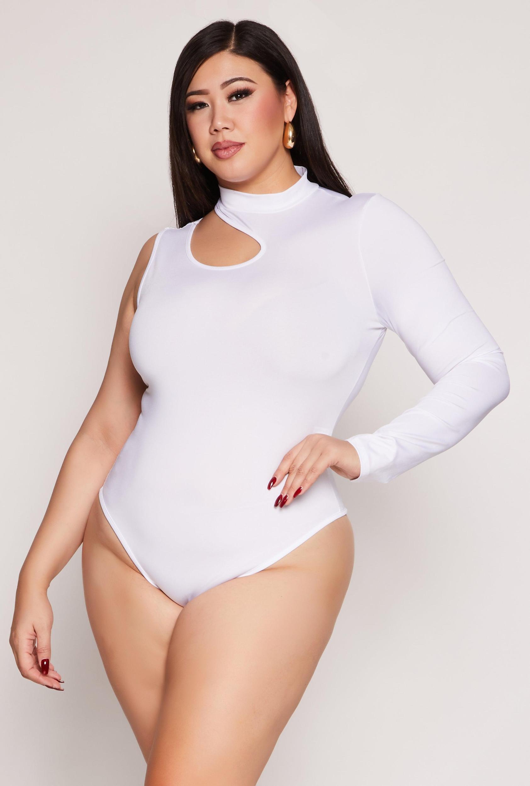 Womens Plus Size Daisy Keyhole Shoulder Bodysuit Product Image