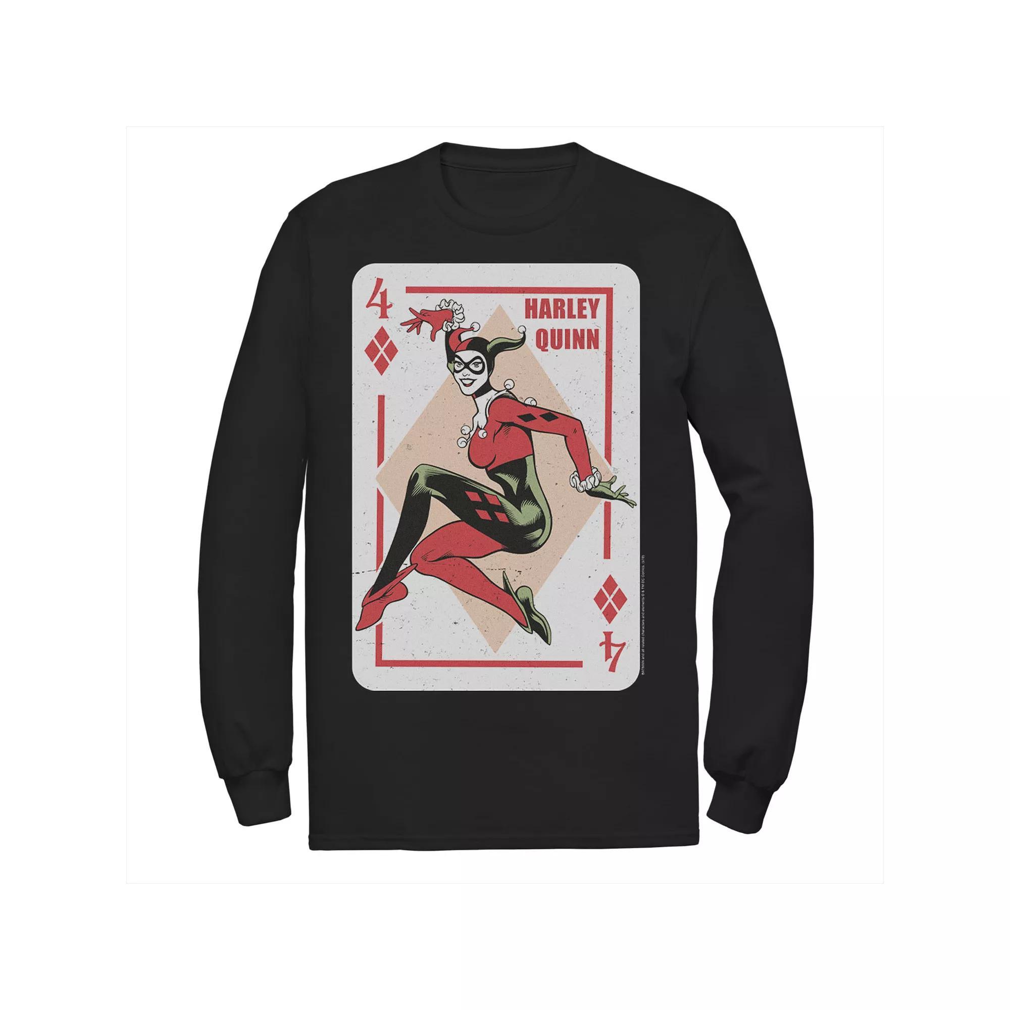 Men's DC Comics Harley Quinn Playing Card Tee, Size: XXL, Blue Product Image