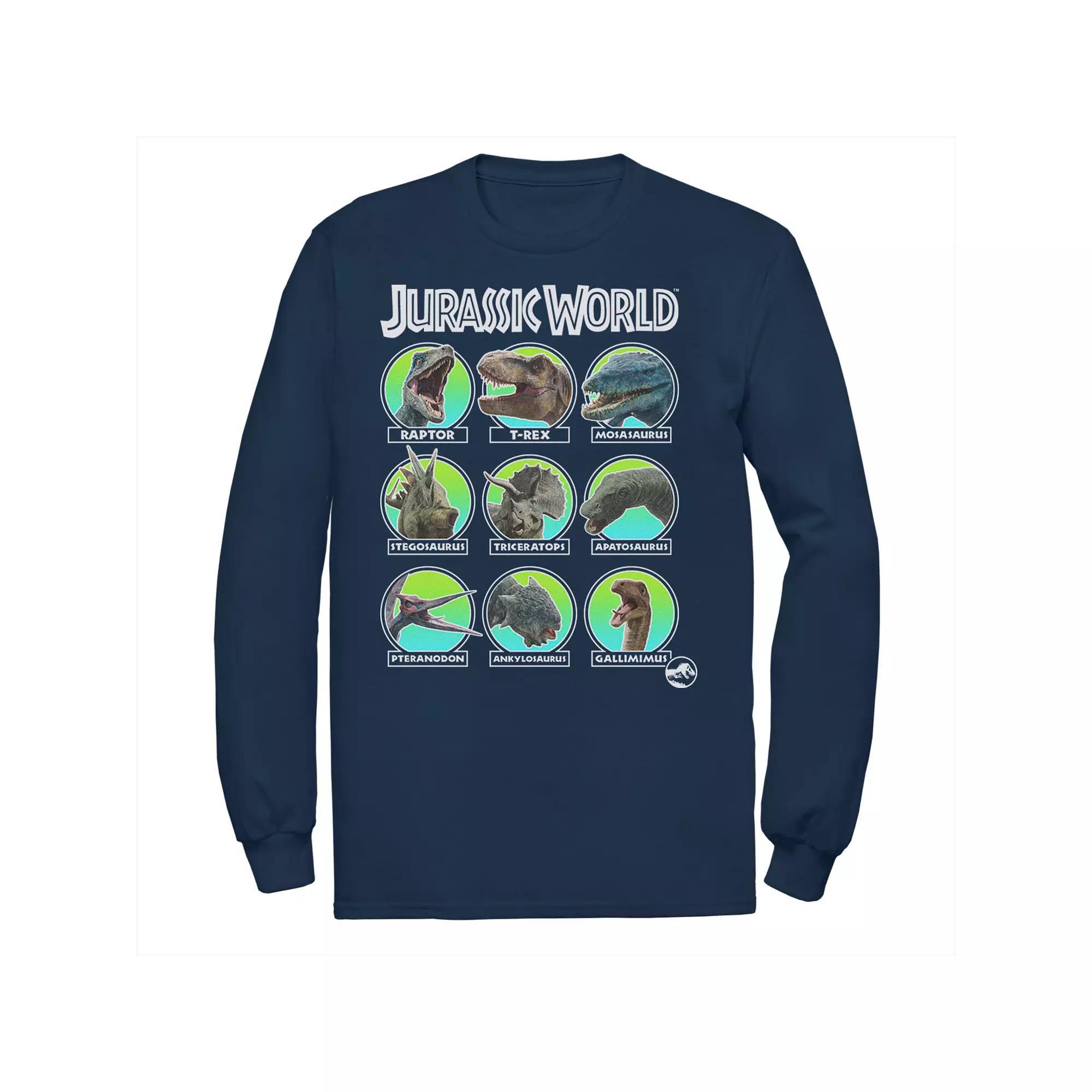 Men's Jurassic World Two Dino Heads Chart Tee, Size: Small, Black Product Image