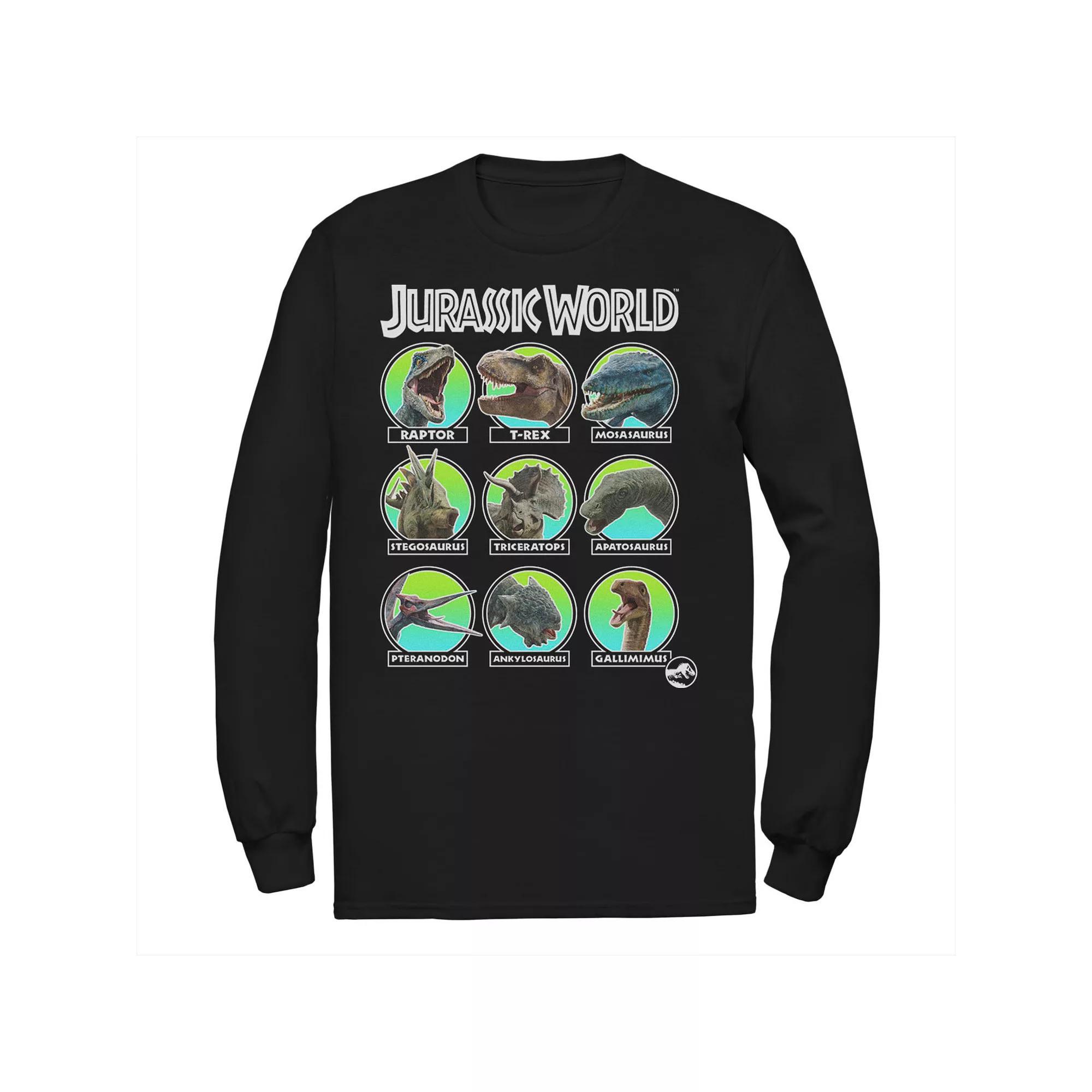 Men's Jurassic World Two Dino Heads Chart Tee, Size: Small, Black Product Image