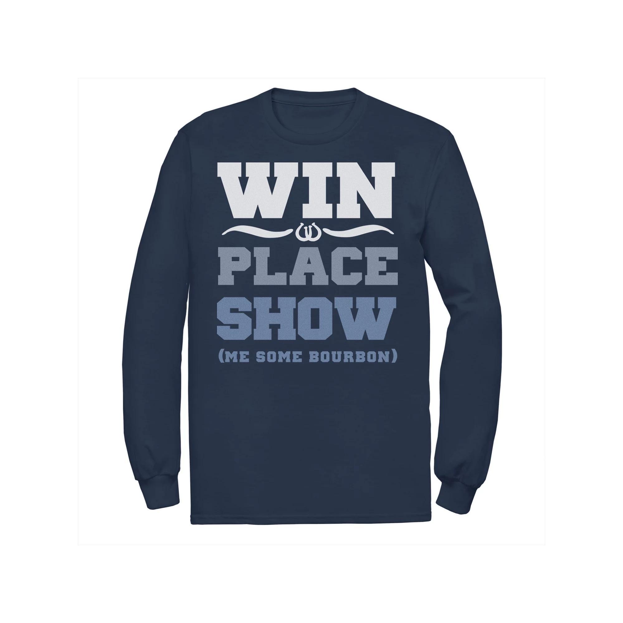 Men's Show Me Burbon Long Sleeve Graphic Tee, Size: Large, Blue Product Image