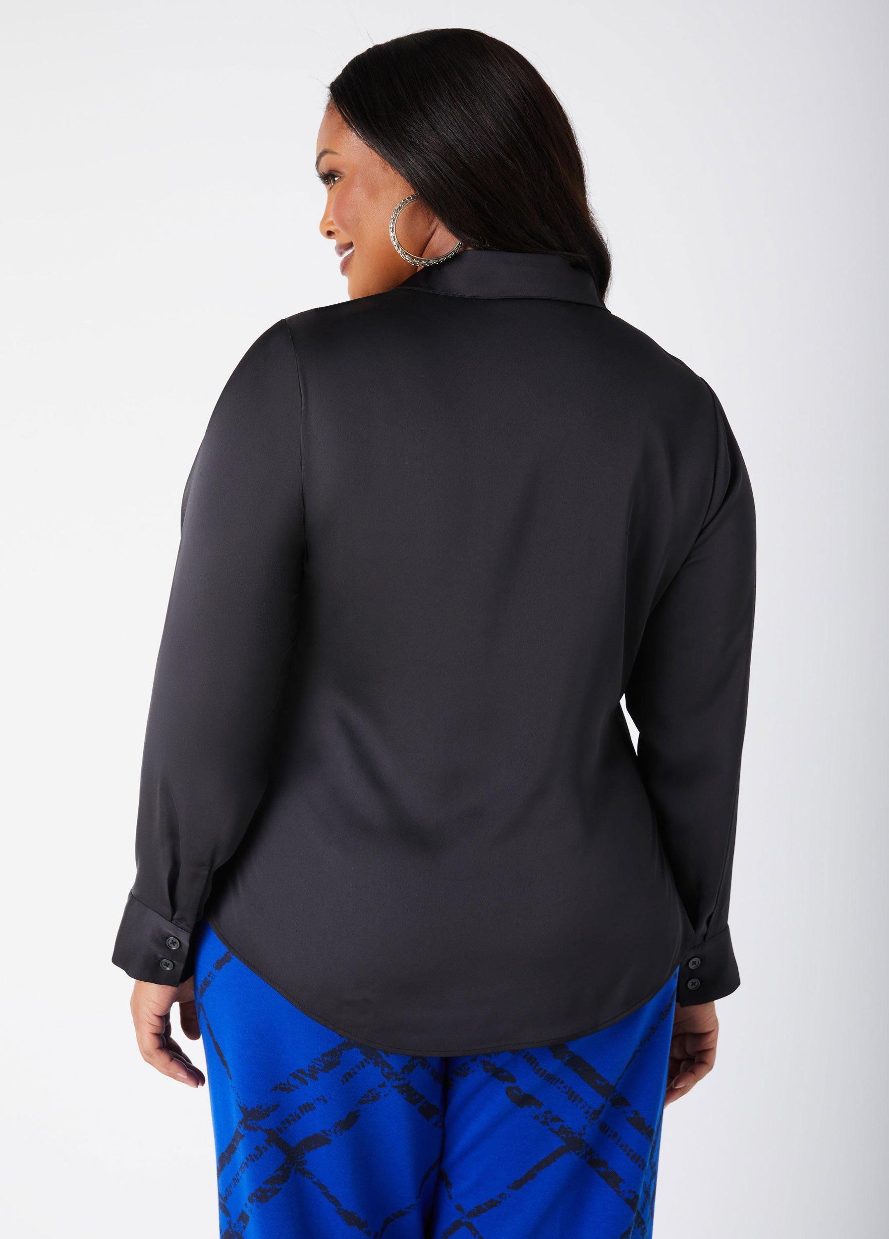Ruched Satin Shirt Product Image