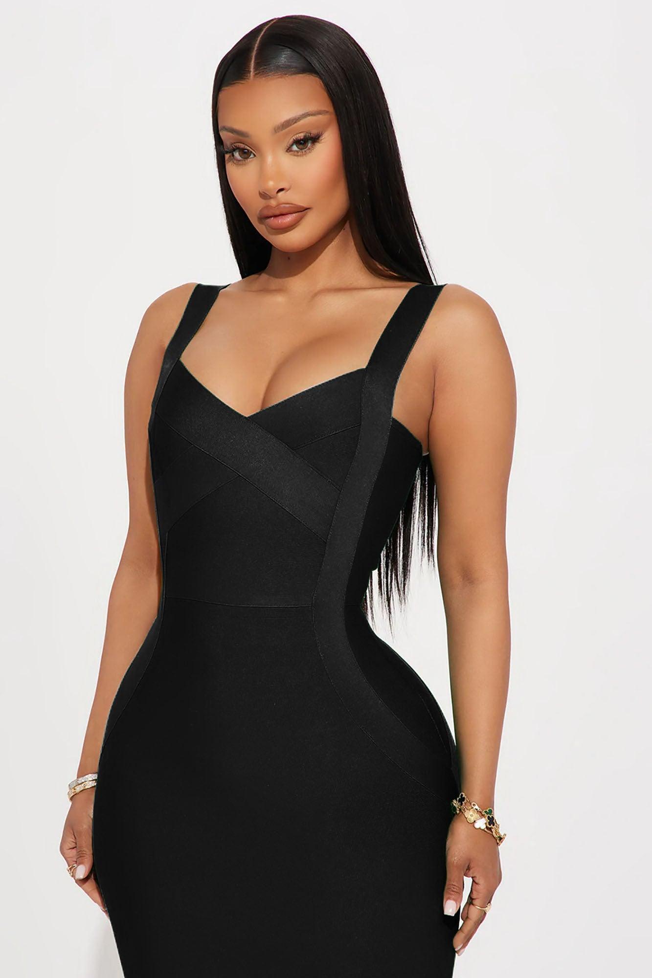 Elise Bandage Midi Dress - Black Product Image