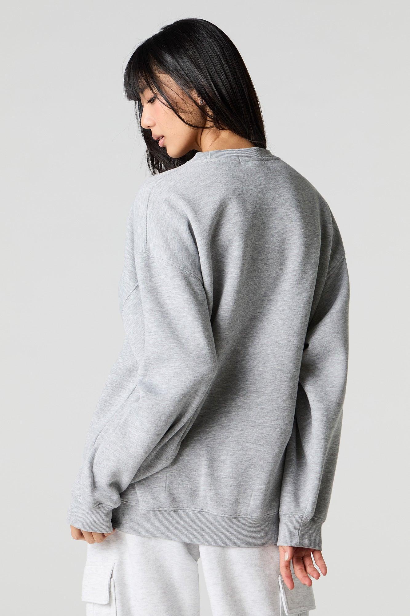 Oversized Graphic Fleece Sweatshirt Female Product Image