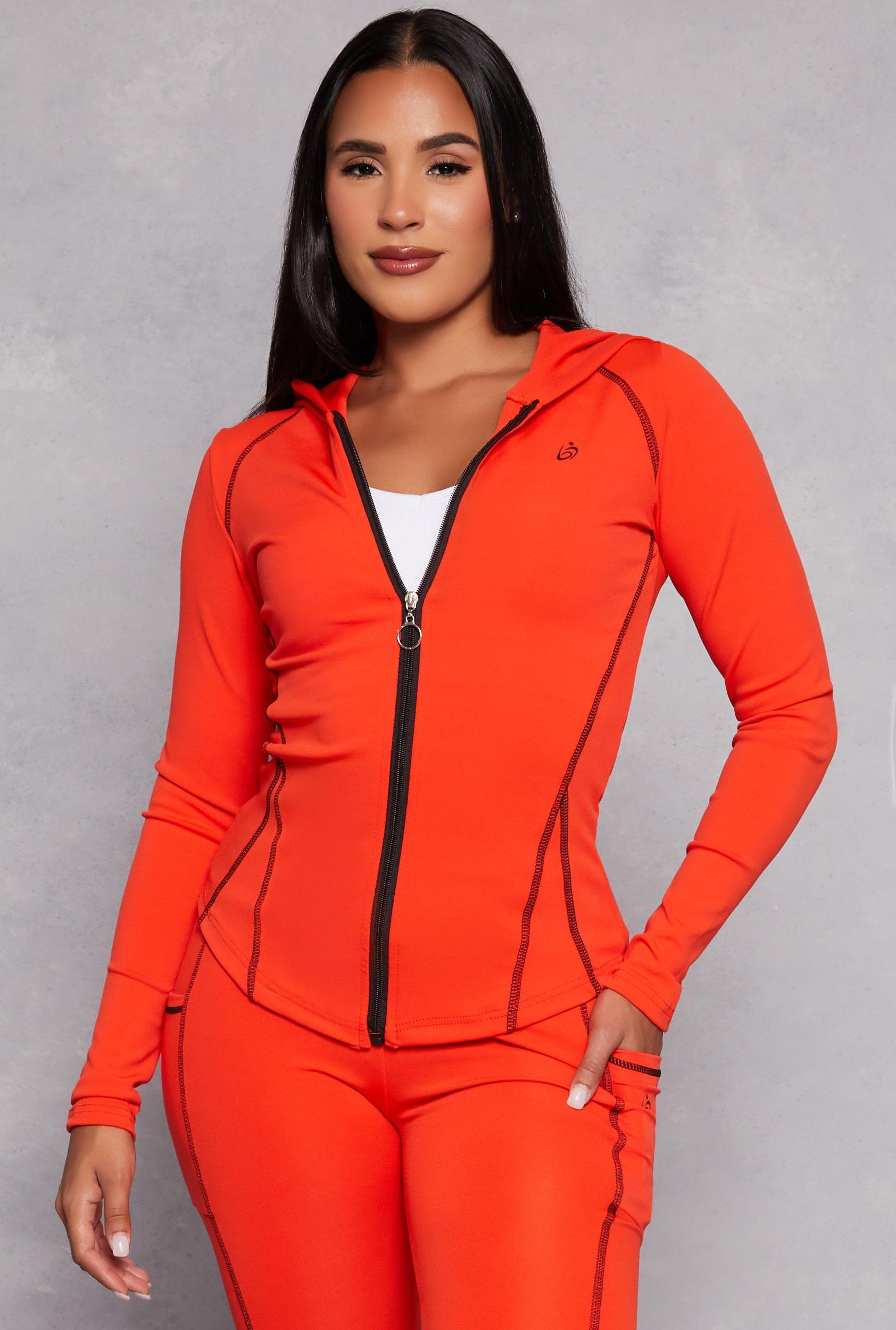 Womens Decorative Stitch Hooded Track Jacket Product Image