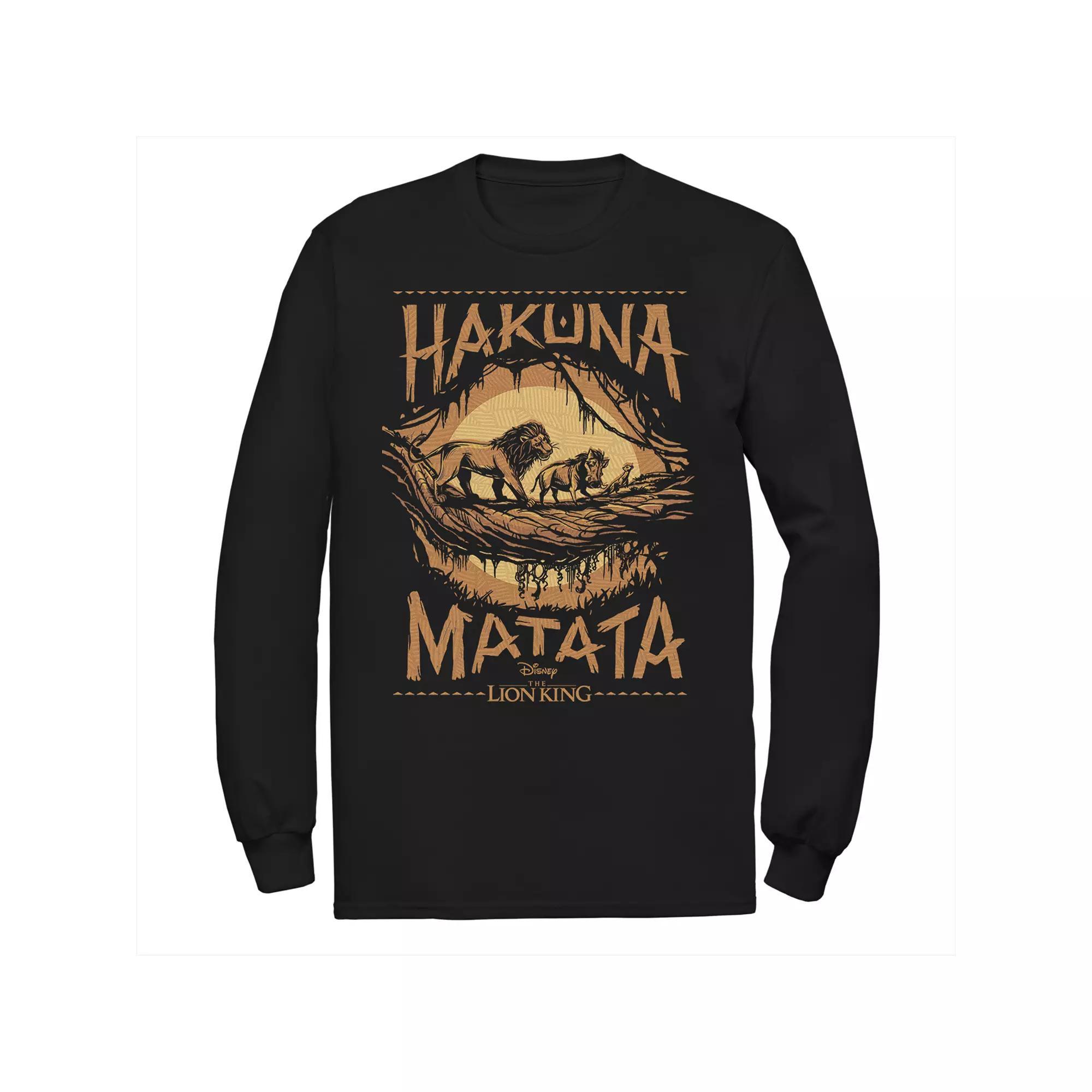 Disney's The Lion King Men's "Hakuna Matata" Long Sleeve Graphic Tee, Size: Medium, Black Product Image