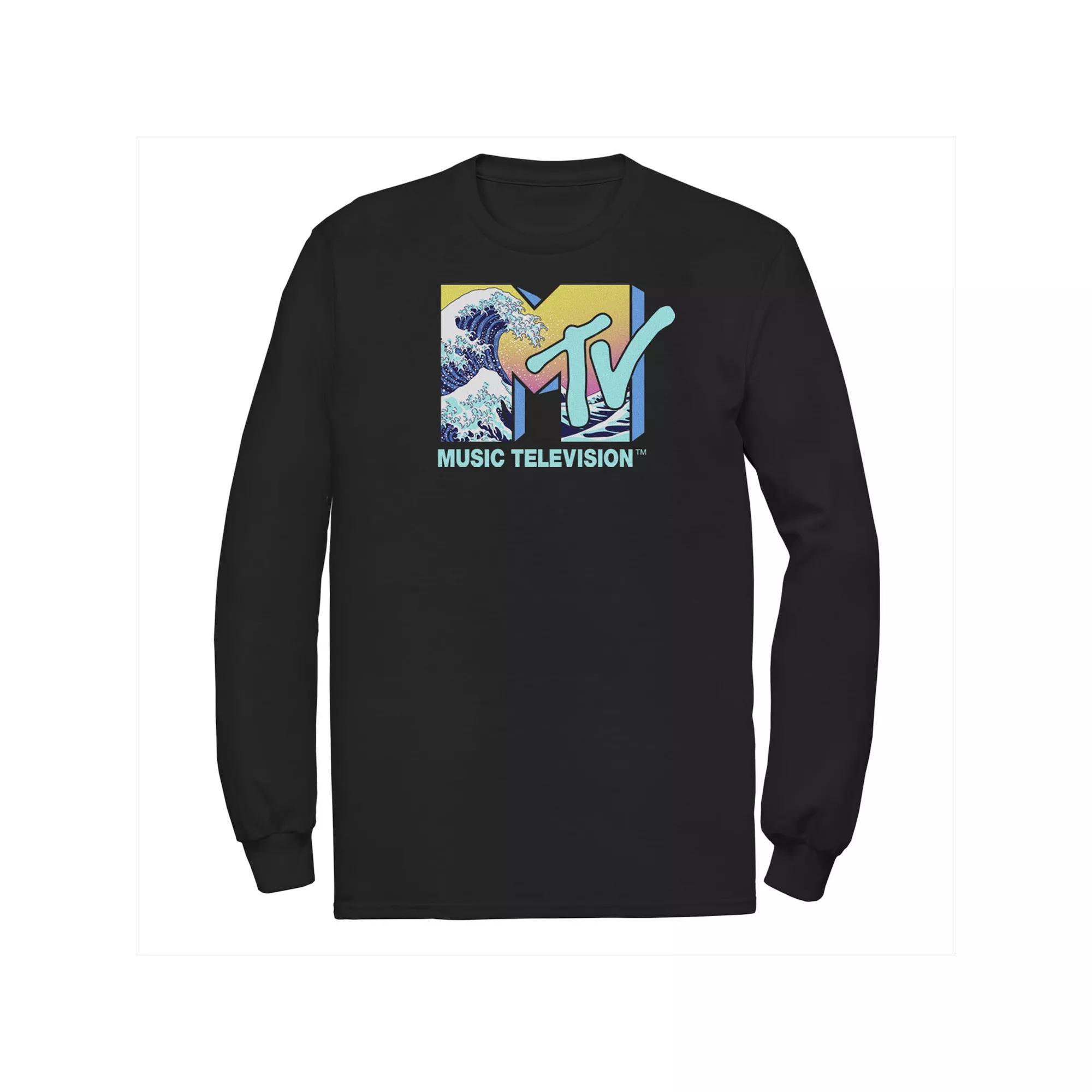 Men's MTV Music Television Wave Logo Fill Tee, Size: Small, Blue Product Image