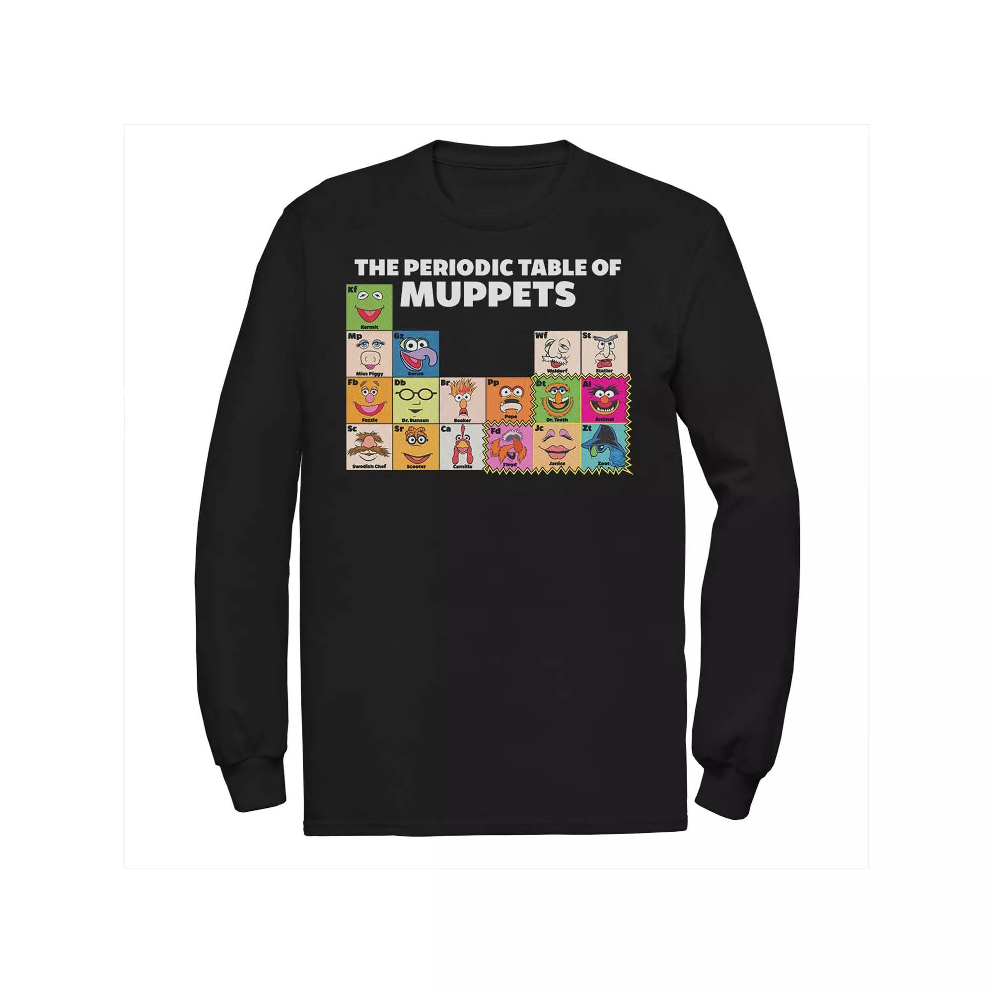 Disney's The Muppets Big & Tall Periodic Table Of The Muppets Long Sleeve Tee, Men's, Size: 5XL, Black Product Image
