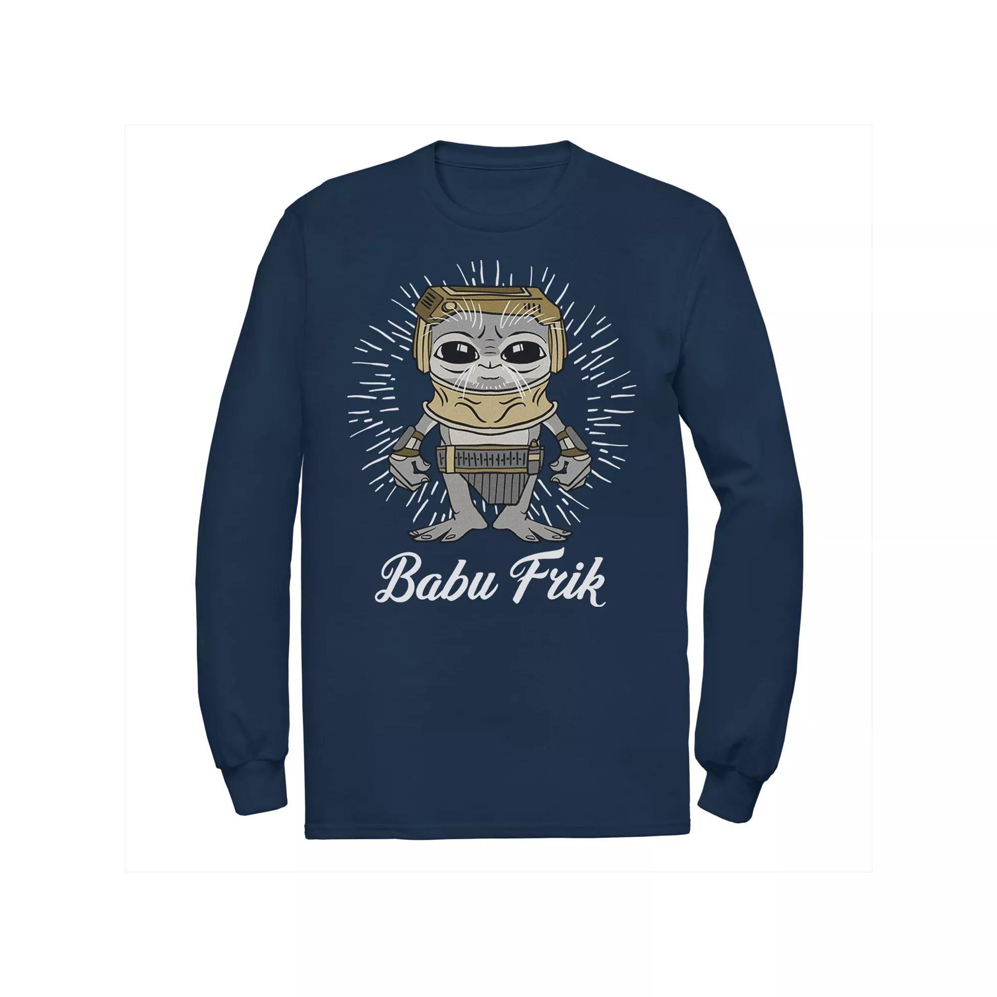Men's Star Wars: The Rise Of Skywalker Babu Frik Simple Cartoon Tee, Size: Large, Black Product Image