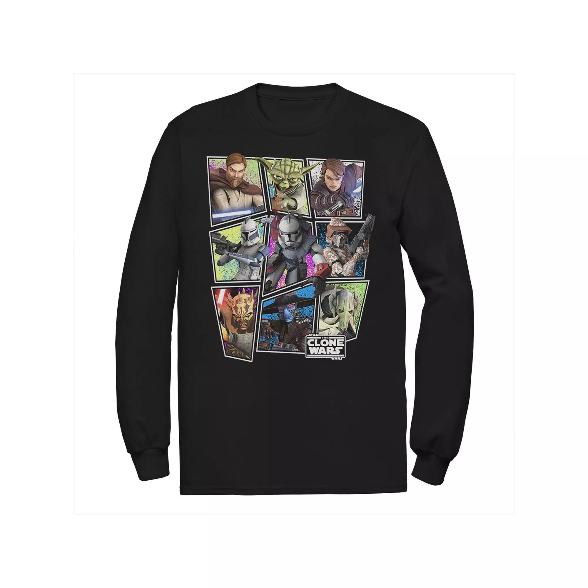 Men's Star Wars Clone Wars Square Group Photos Tee, Size: Medium, Black Product Image