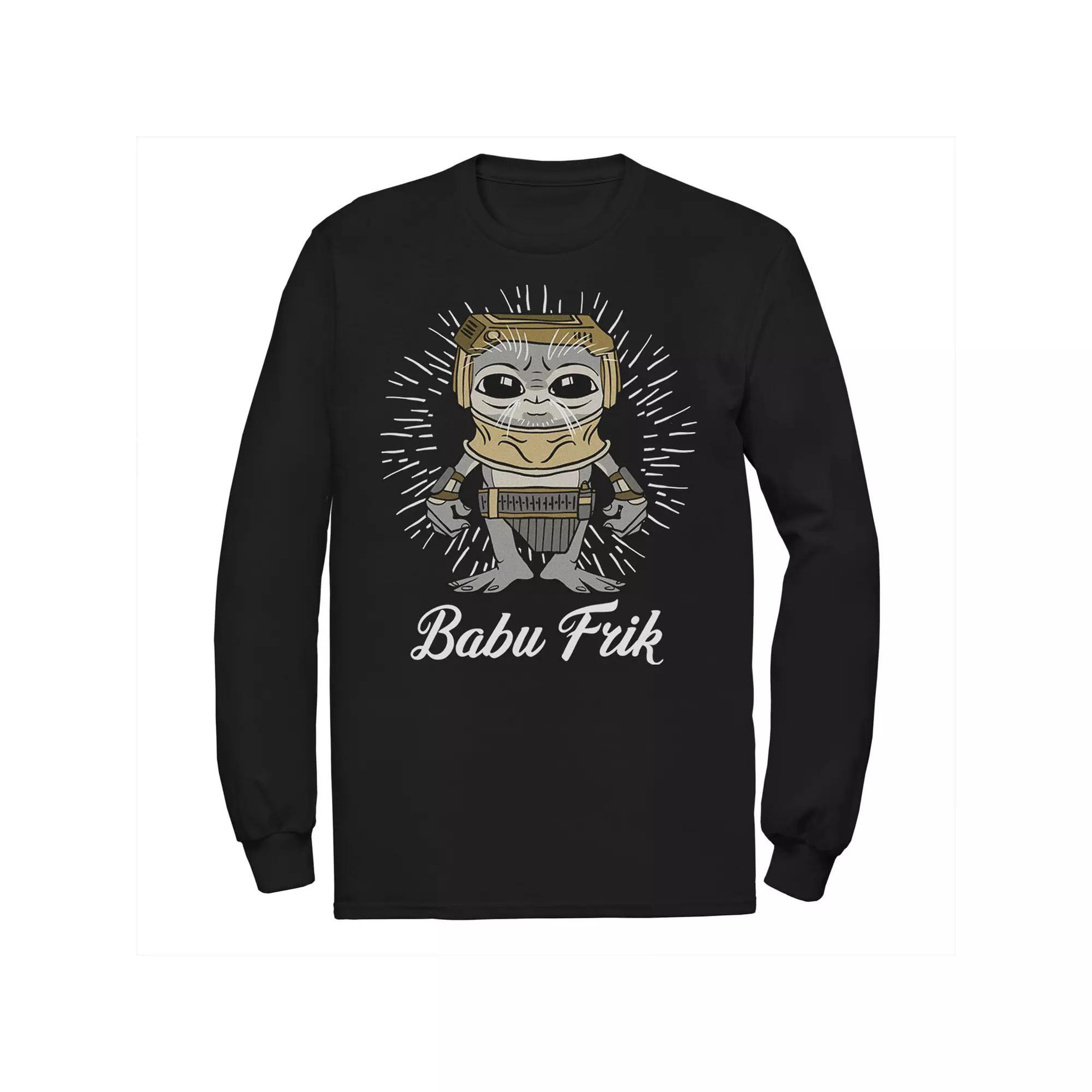 Men's Star Wars: The Rise Of Skywalker Babu Frik Simple Cartoon Tee, Size: Large, Black Product Image