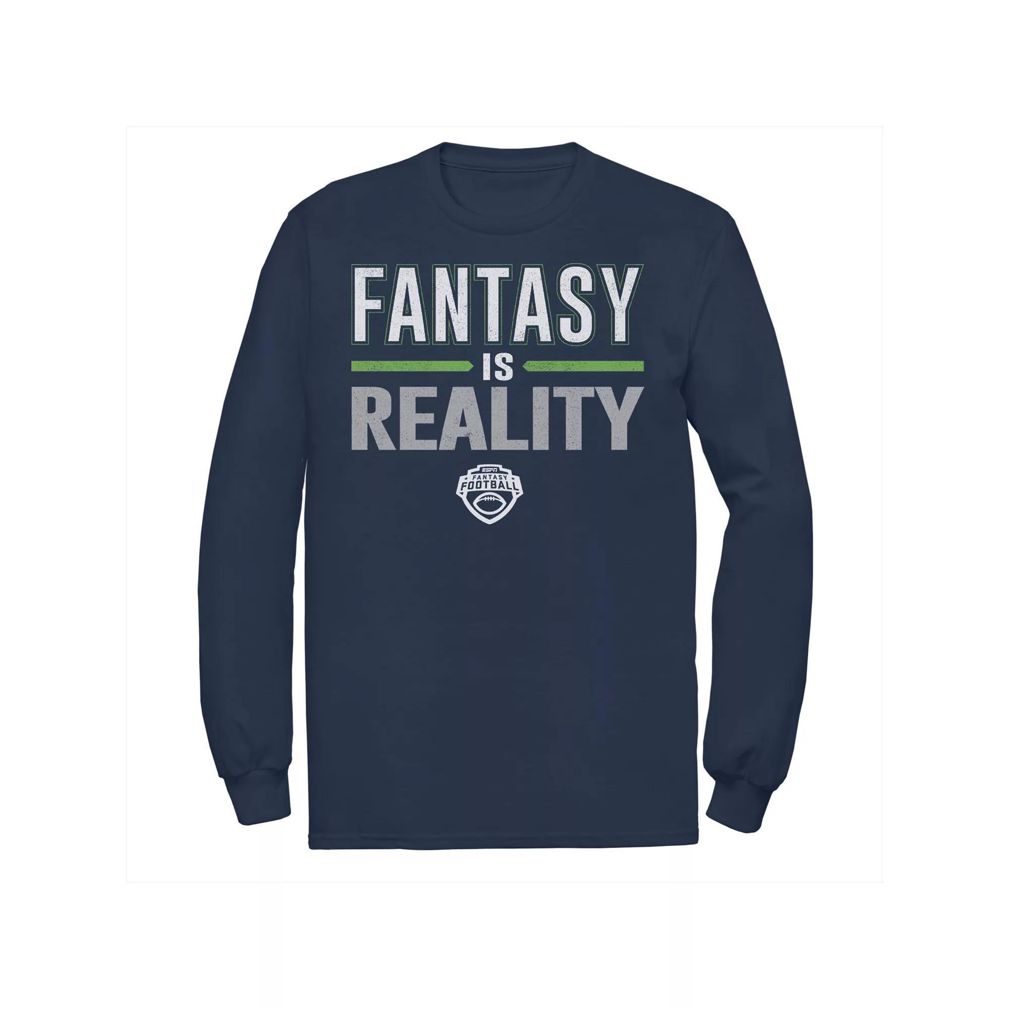 Men's ESPN Fantasy Football Fantasy Is Reality Green Logo Tee, Size: XXL, Blue Product Image