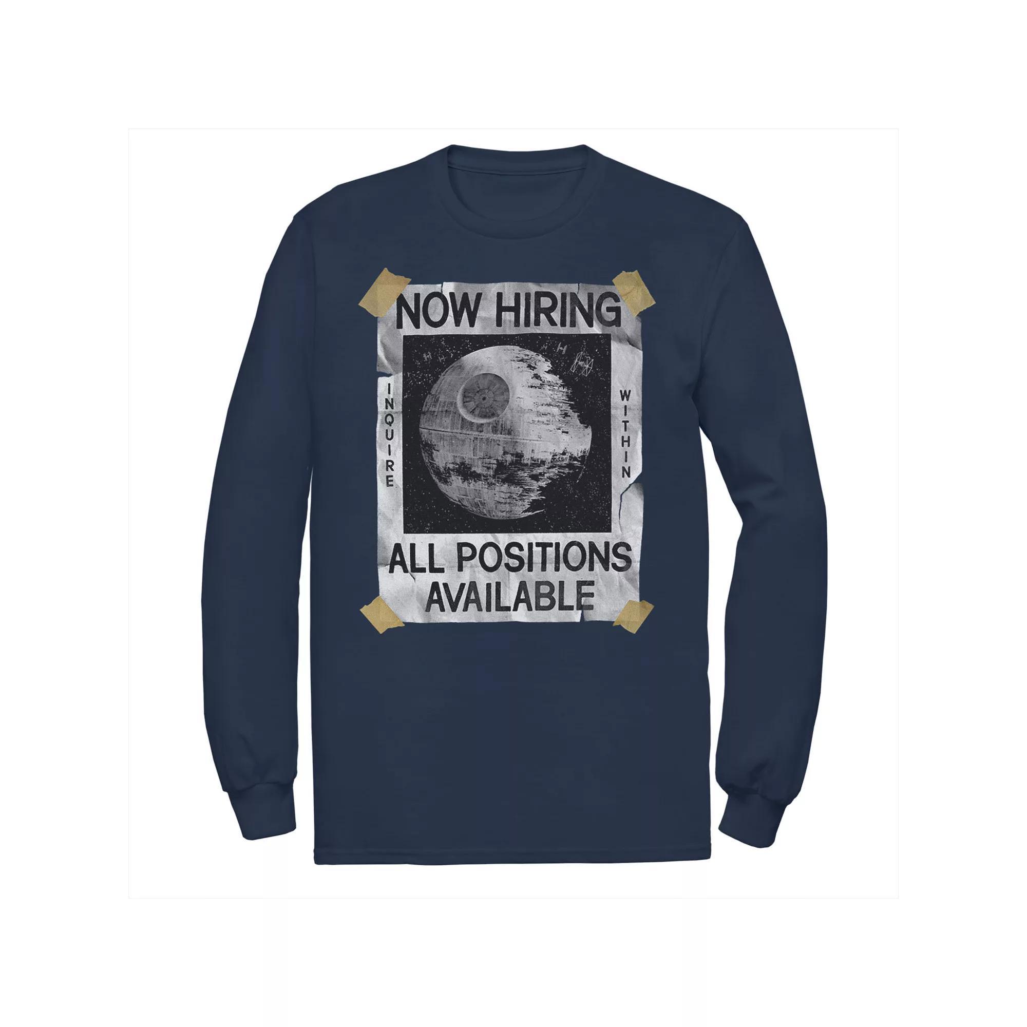 Men's Star Wars Now Hiring On The Death Star Tee, Size: Large, Blue Product Image