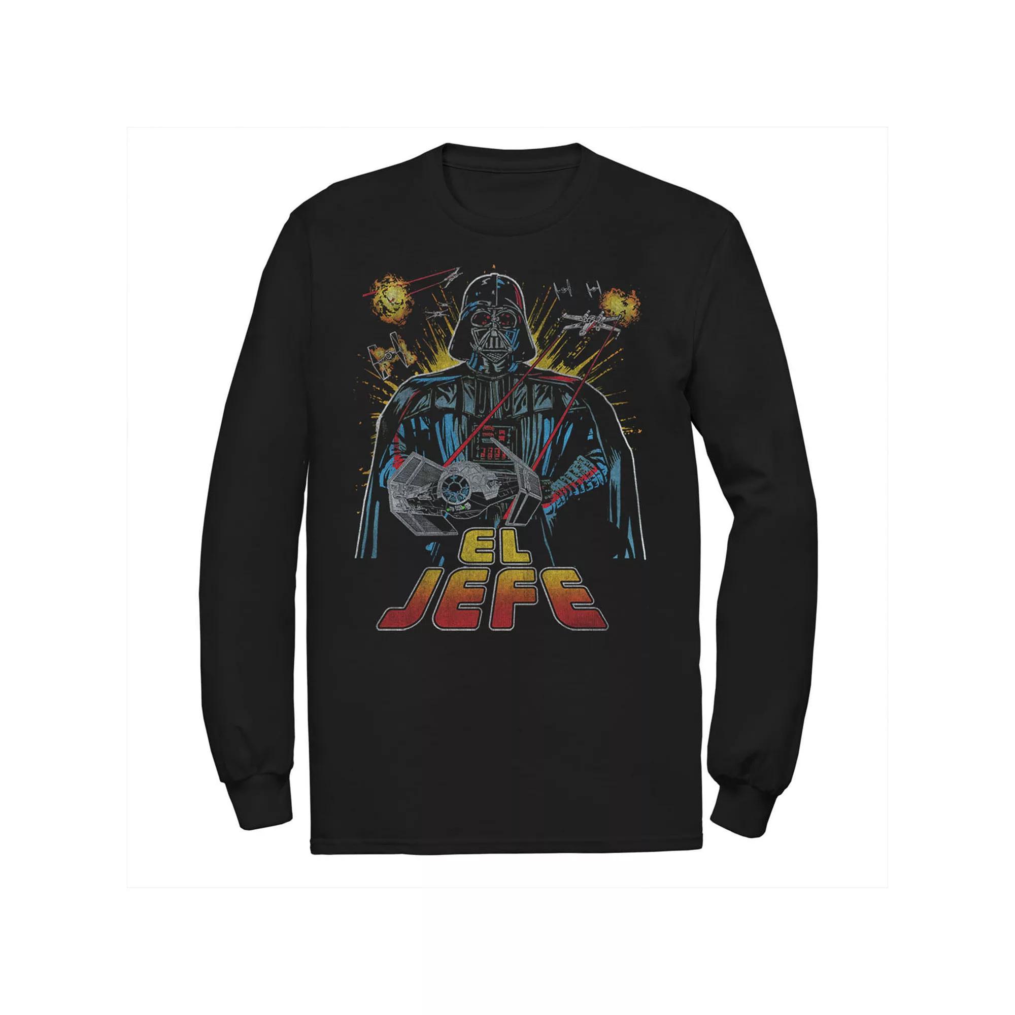 Men's Star Wars Darth Vader El Jefe Comic Style Portrait Tee, Size: Small, Black Product Image
