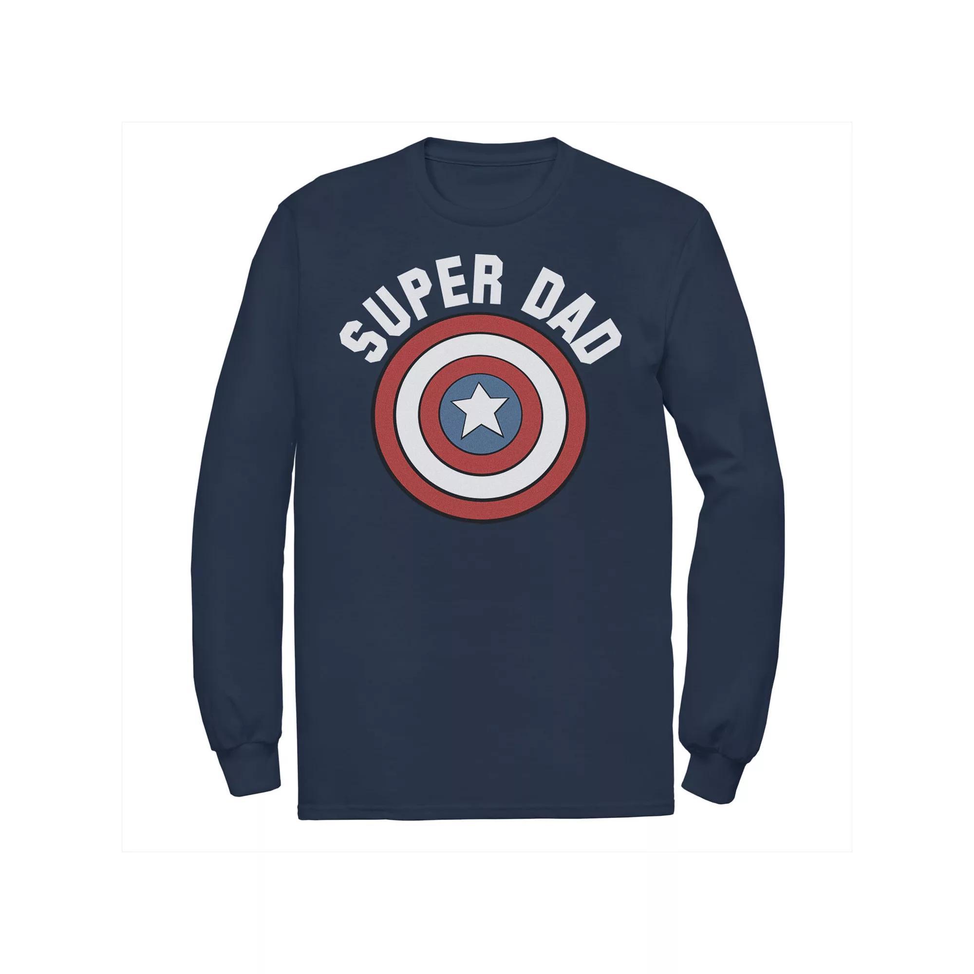 Men's Marvel Father's Day Super Dad Captain America Shield Tee, Size: XXL, Blue Product Image